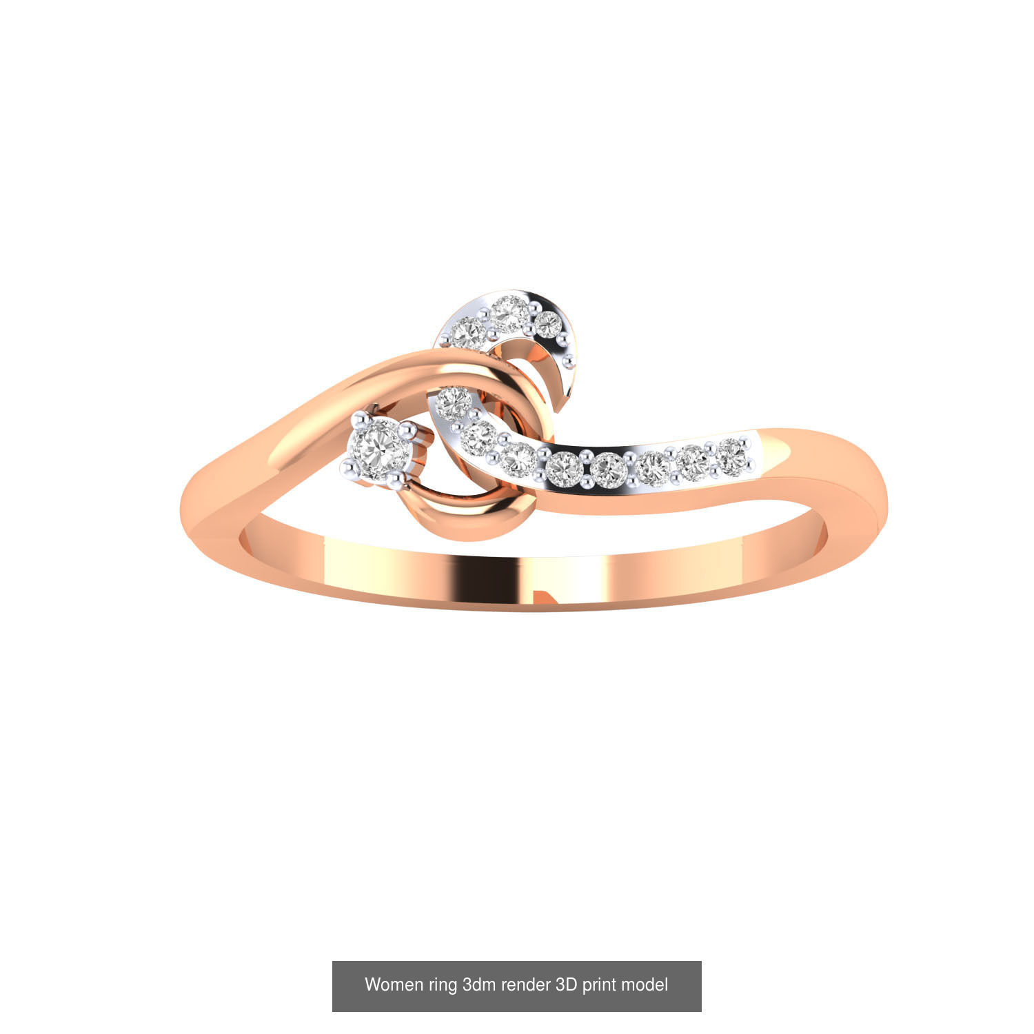 480 Women ring 3dm render 3D print model 3D Model Collection_233