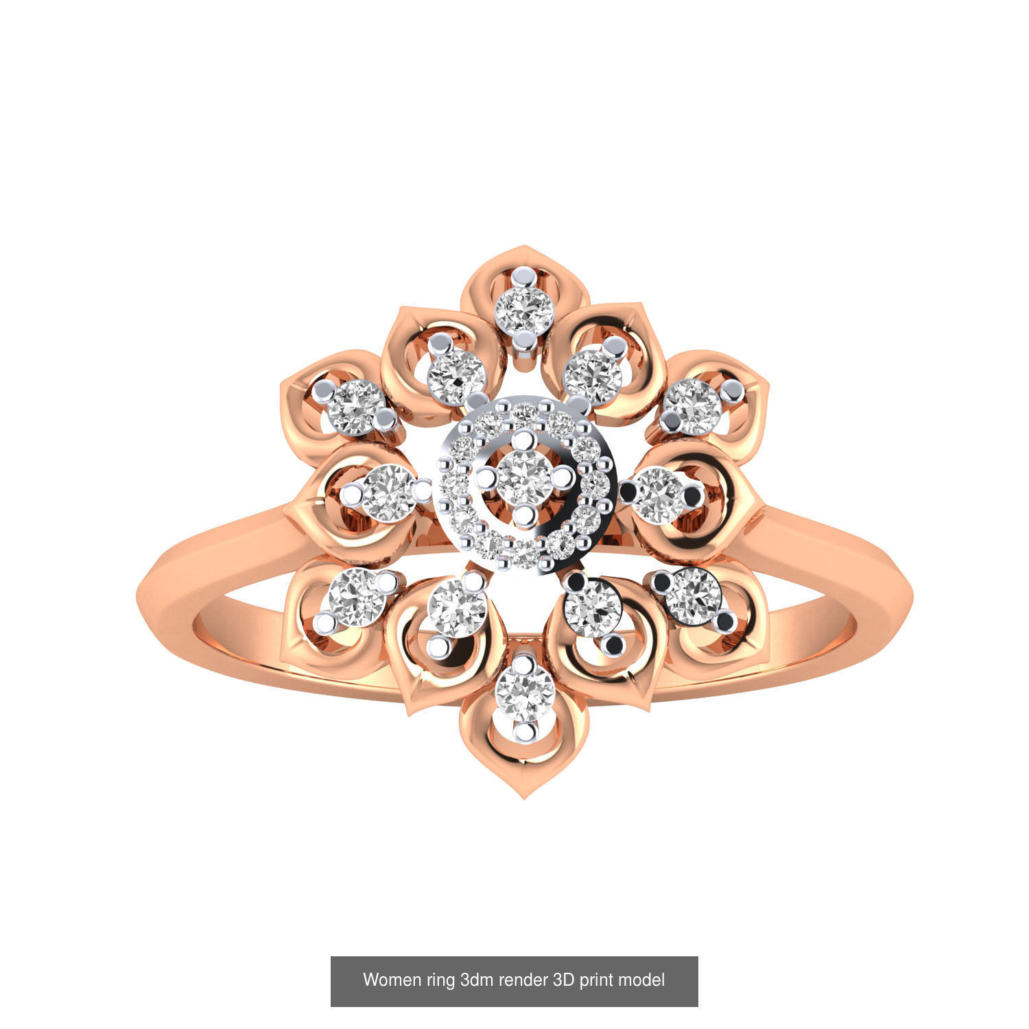 480 Women ring 3dm render 3D print model 3D Model Collection_176