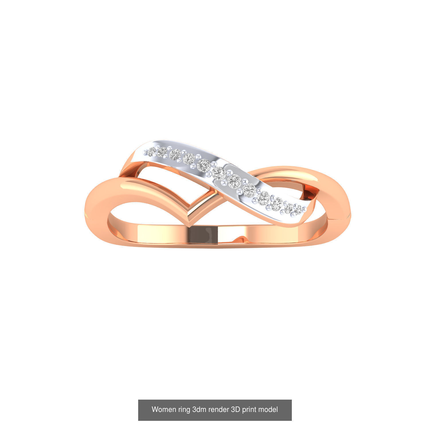 480 Women ring 3dm render 3D print model 3D Model Collection_228