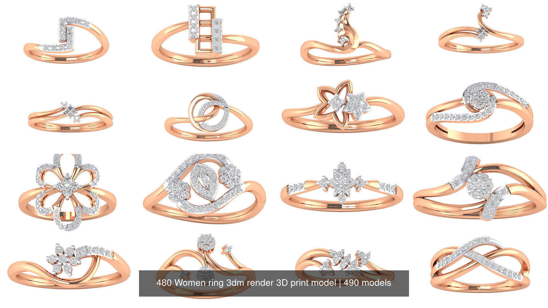 480 Women ring 3dm render 3D print model 3D Model Collection_31