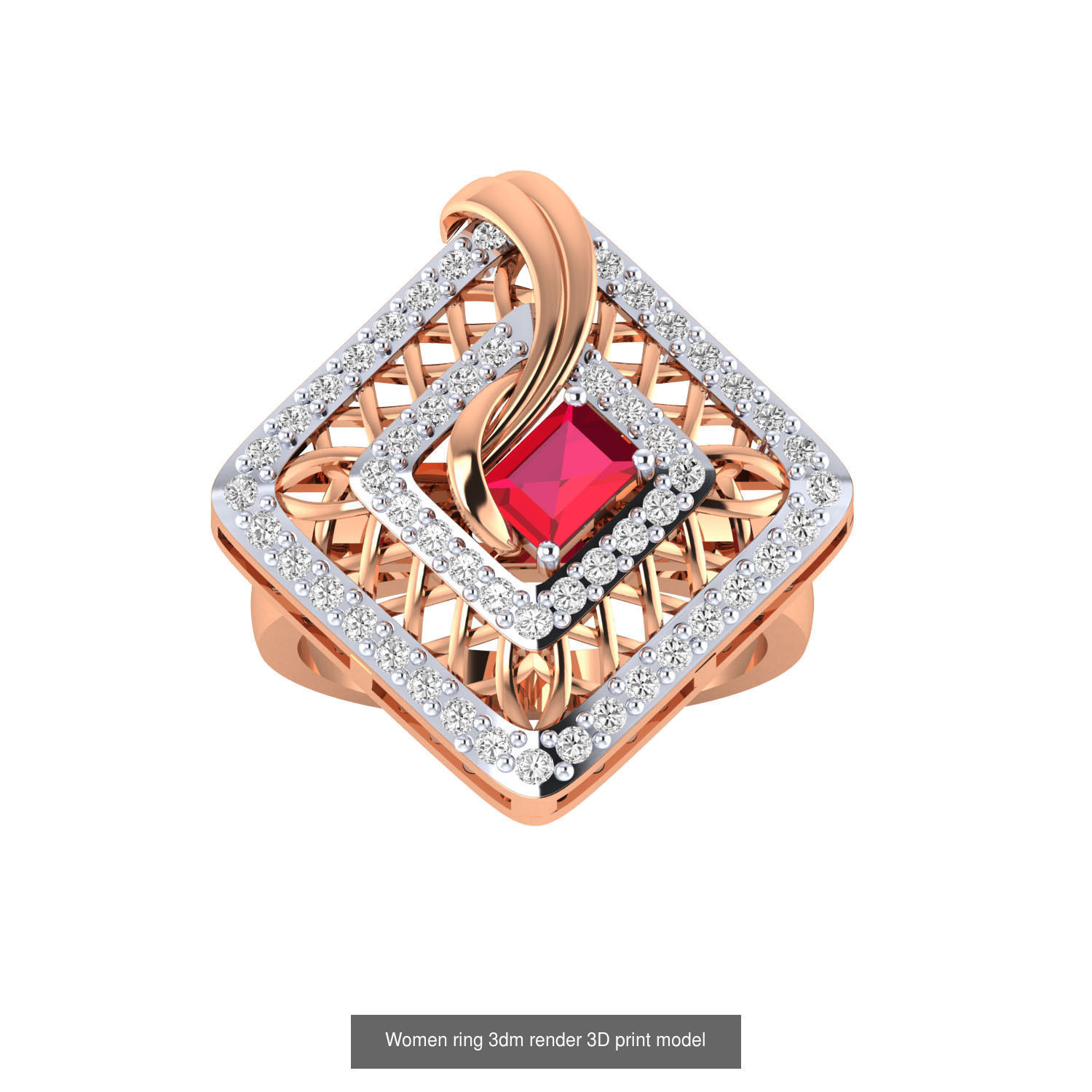 480 Women ring 3dm render 3D print model 3D Model Collection_201