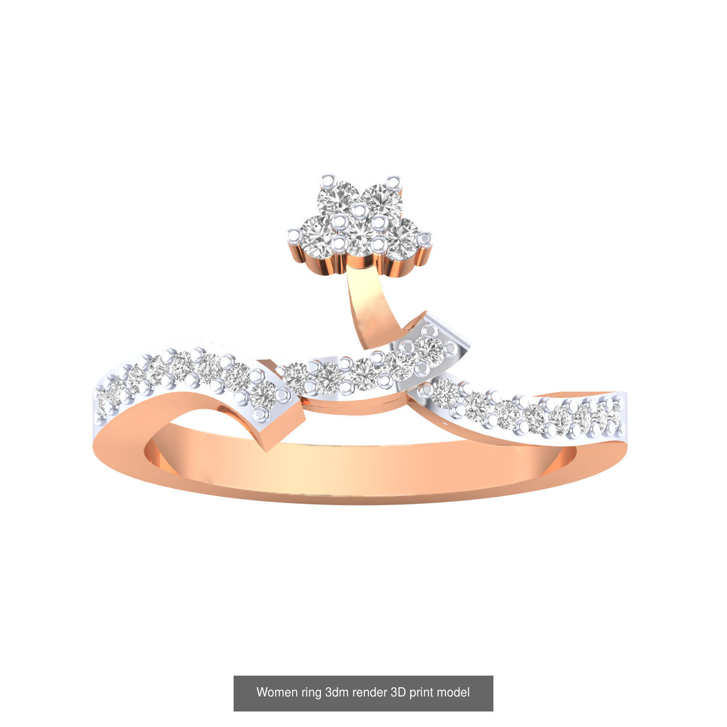 480 Women ring 3dm render 3D print model 3D Model Collection_163