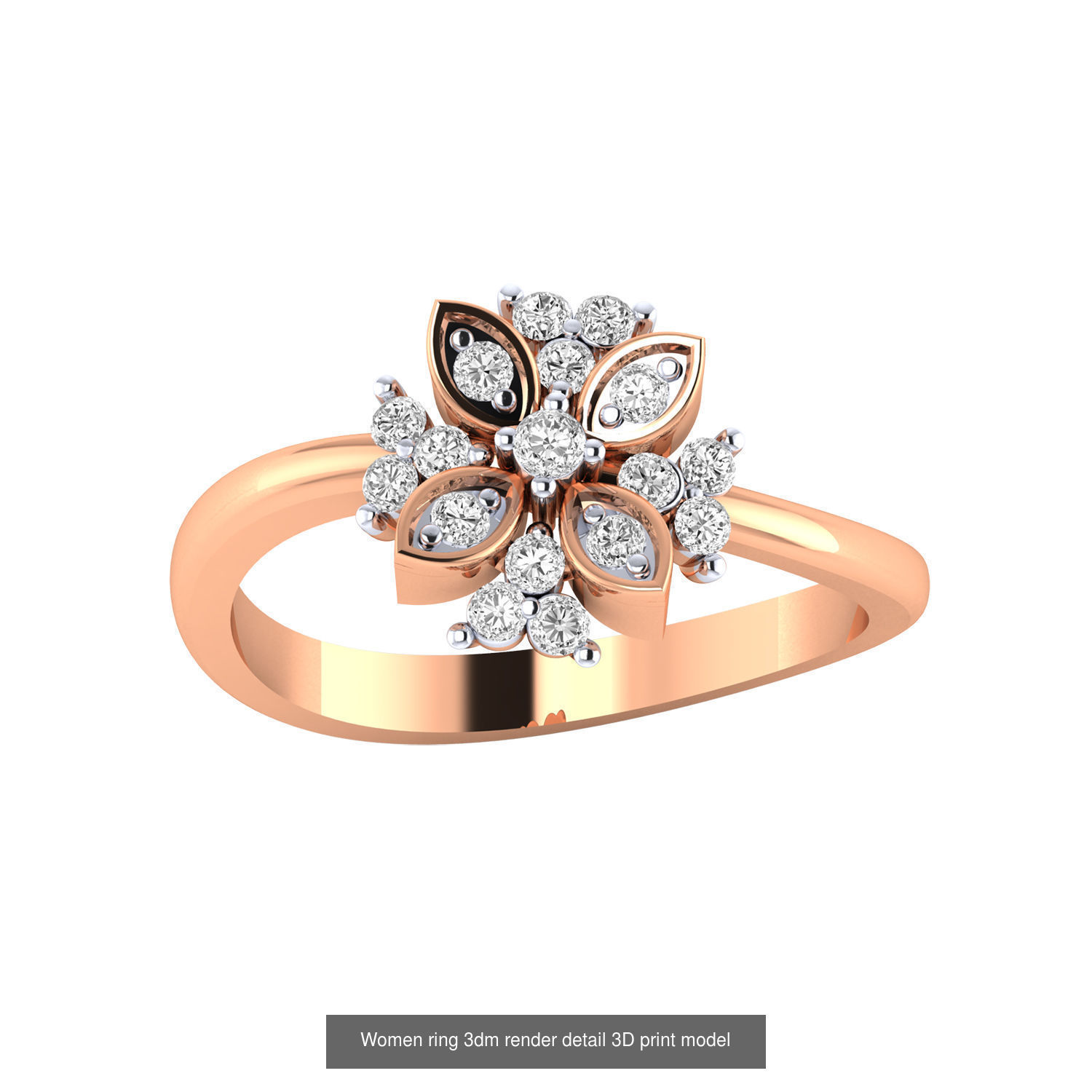 480 Women ring 3dm render 3D print model 3D Model Collection_92