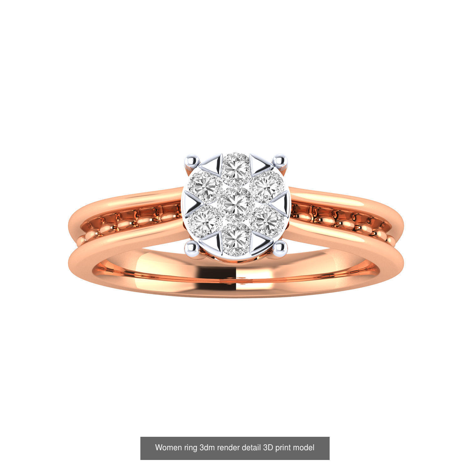 480 Women ring 3dm render 3D print model 3D Model Collection_118