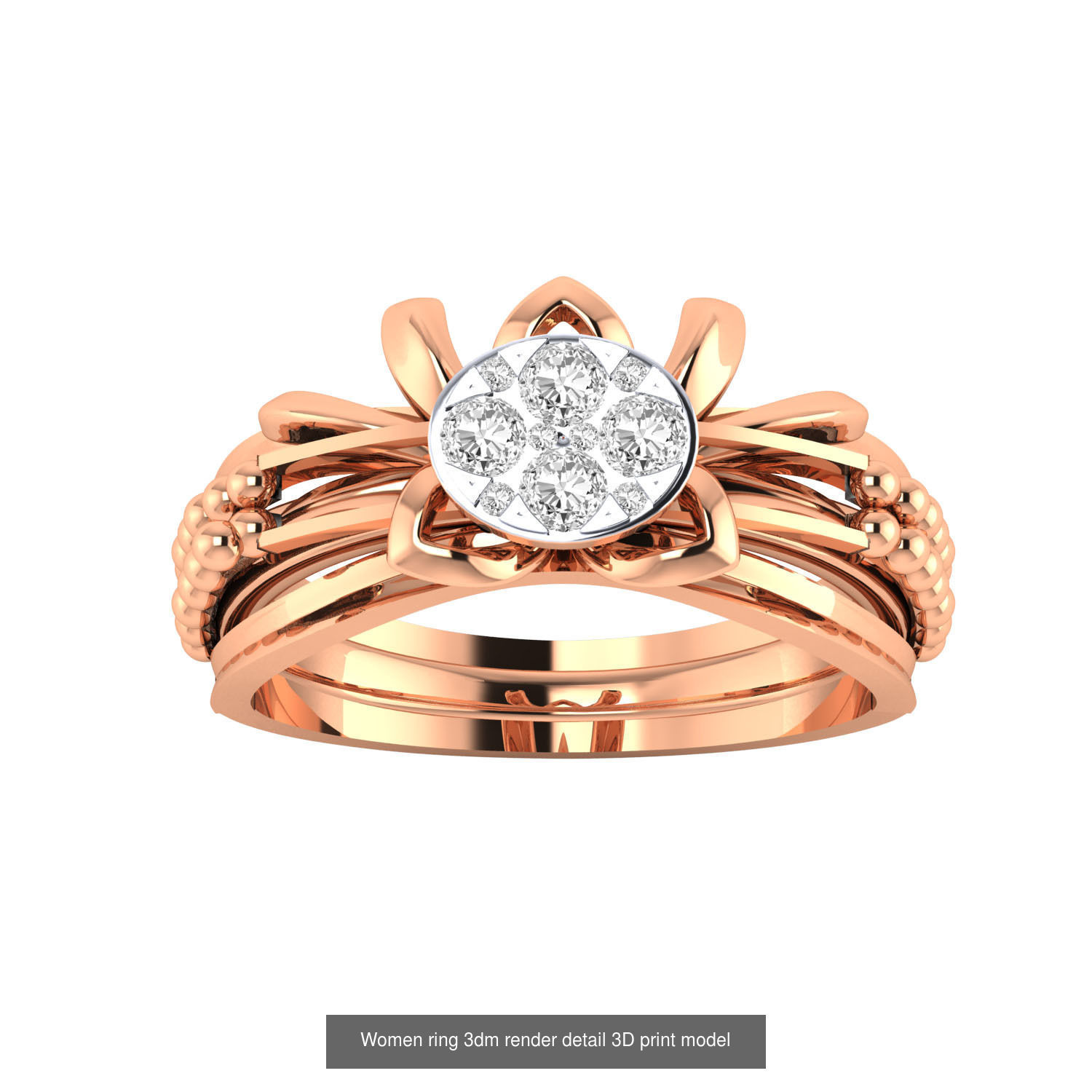 480 Women ring 3dm render 3D print model 3D Model Collection_194