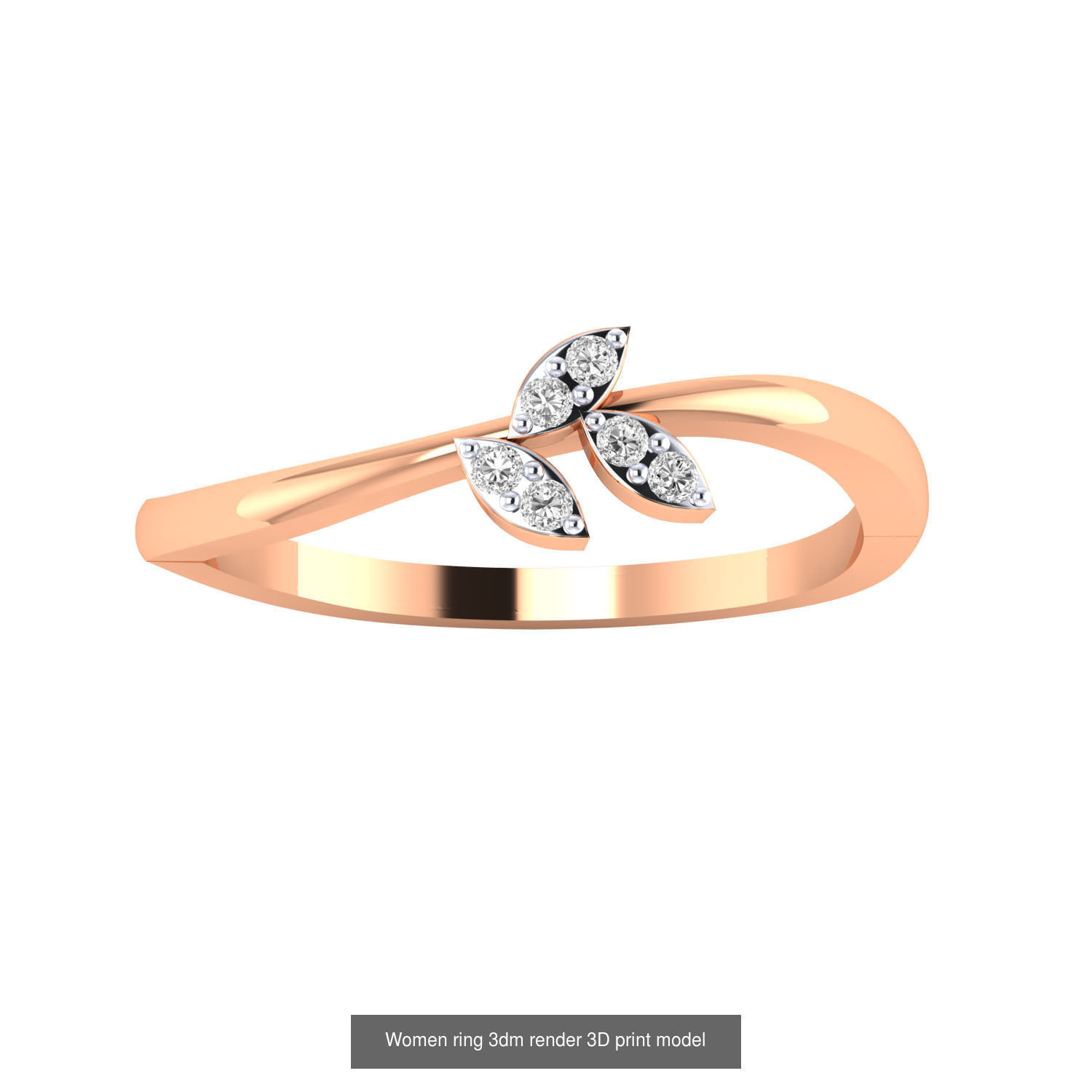 480 Women ring 3dm render 3D print model 3D Model Collection_211