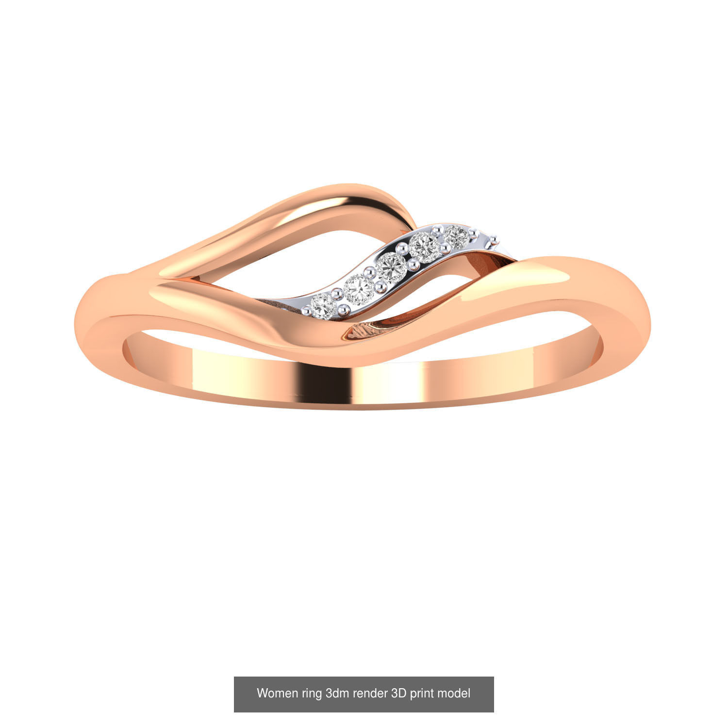 480 Women ring 3dm render 3D print model 3D Model Collection_206