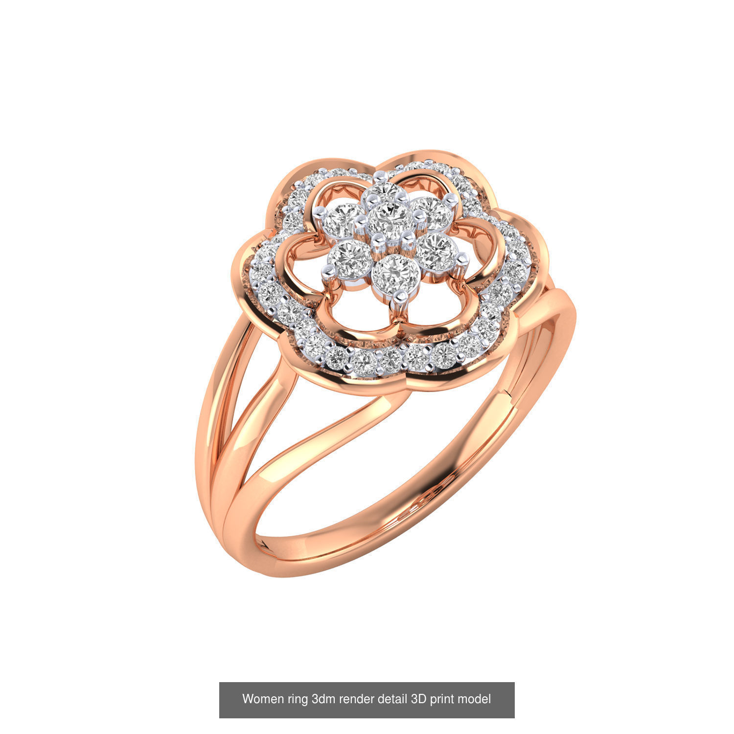 480 Women ring 3dm render 3D print model 3D Model Collection_83