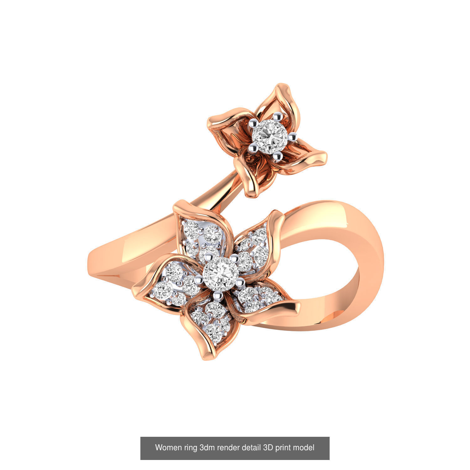 480 Women ring 3dm render 3D print model 3D Model Collection_91