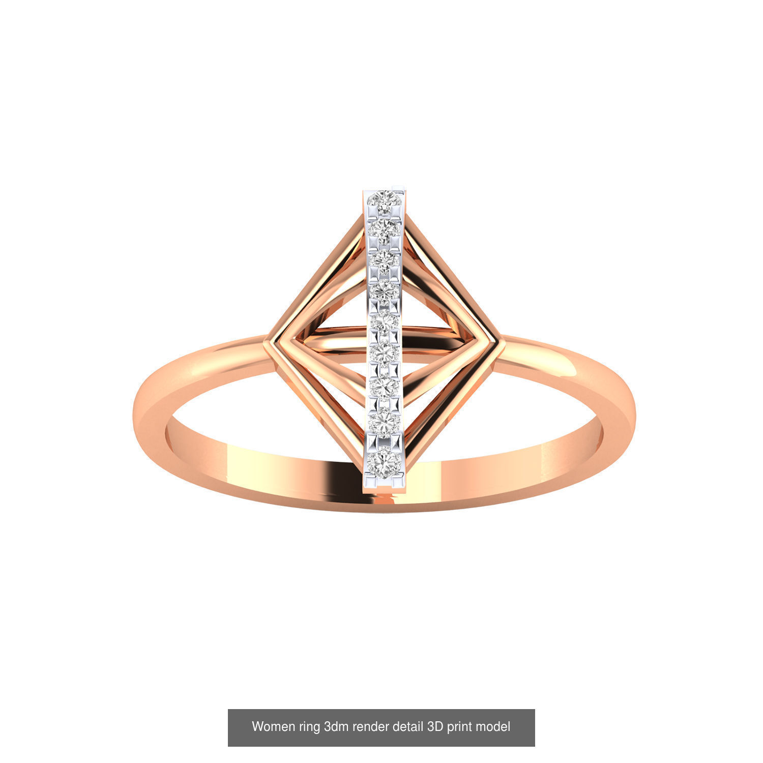 480 Women ring 3dm render 3D print model 3D Model Collection_113