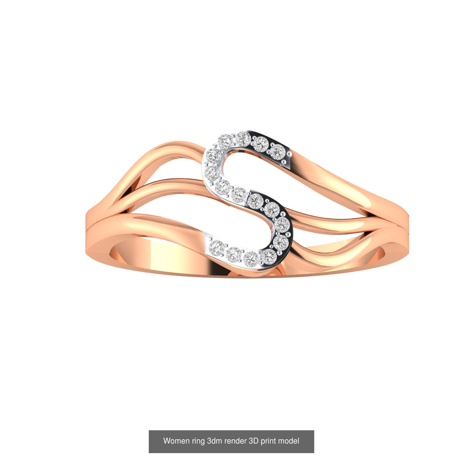 480 Women ring 3dm render 3D print model 3D Model Collection_197