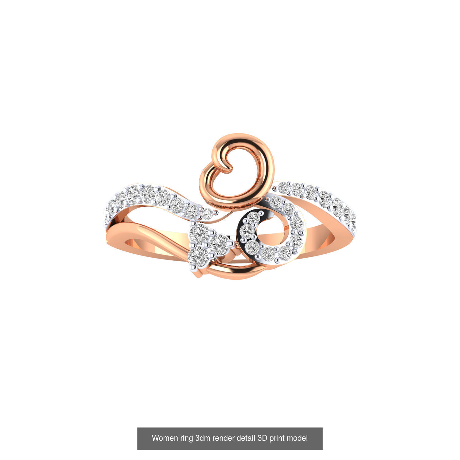 480 Women ring 3dm render 3D print model 3D Model Collection_110