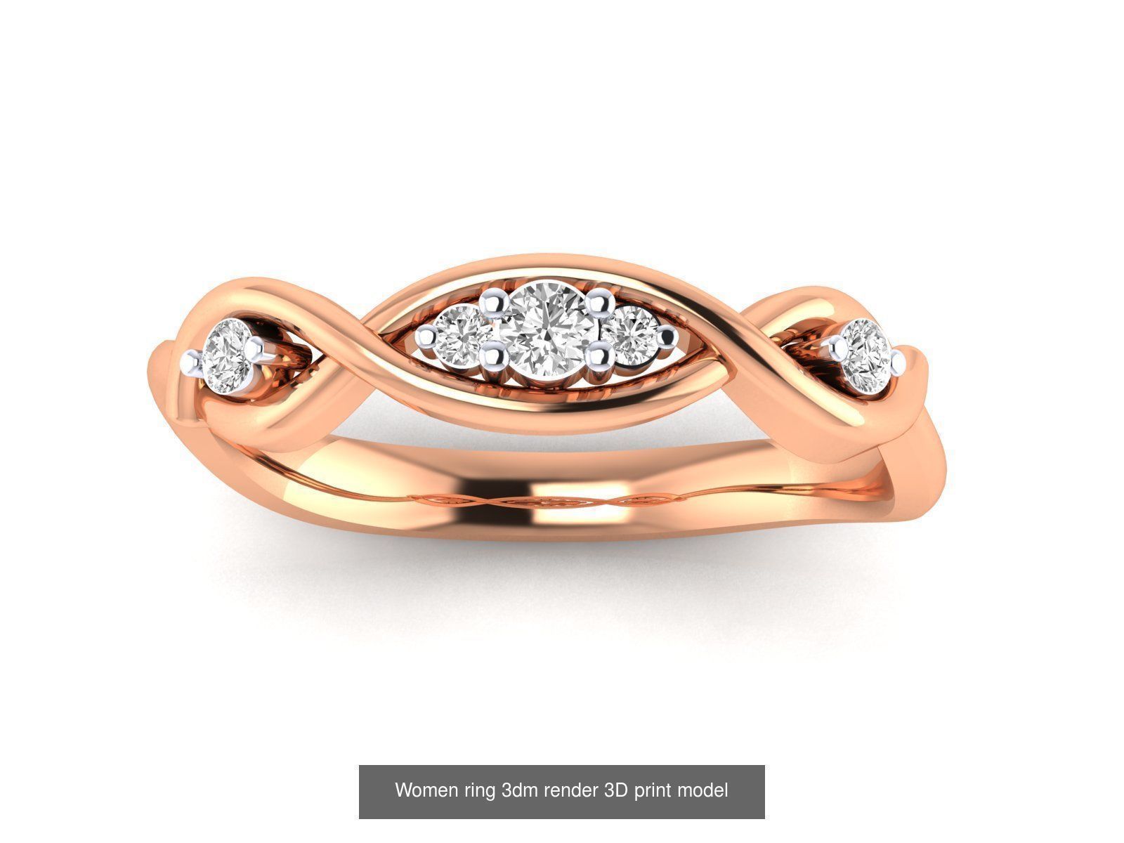 480 Women ring 3dm render 3D print model 3D Model Collection_170