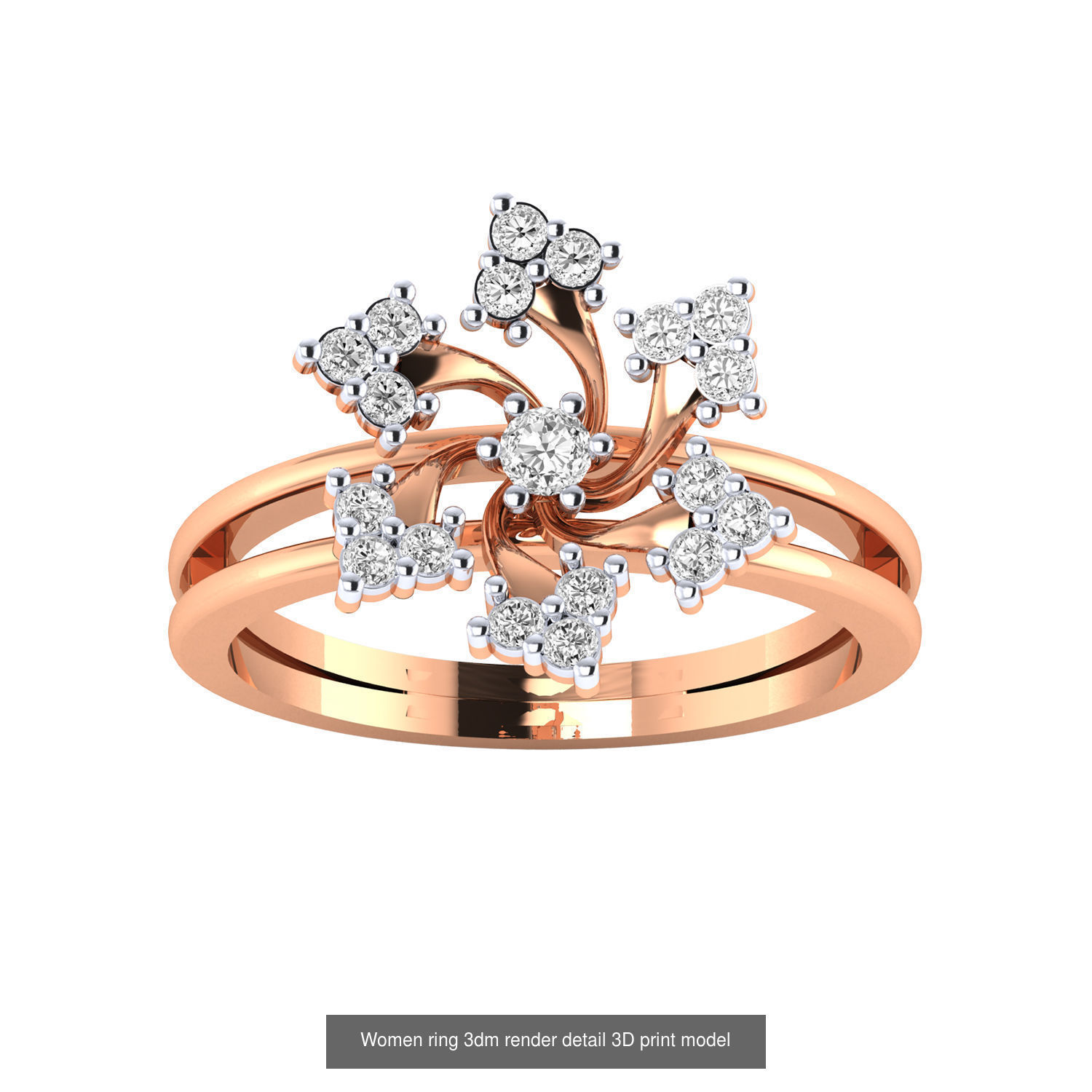 480 Women ring 3dm render 3D print model 3D Model Collection_85