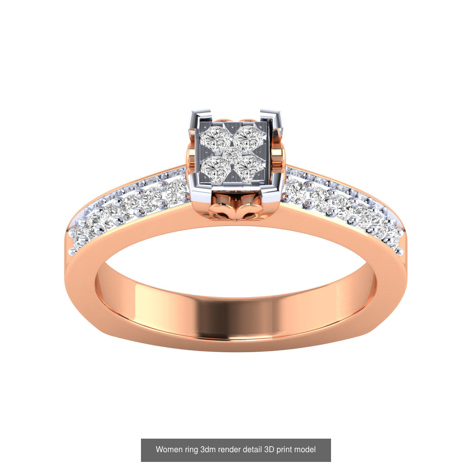 480 Women ring 3dm render 3D print model 3D Model Collection_190