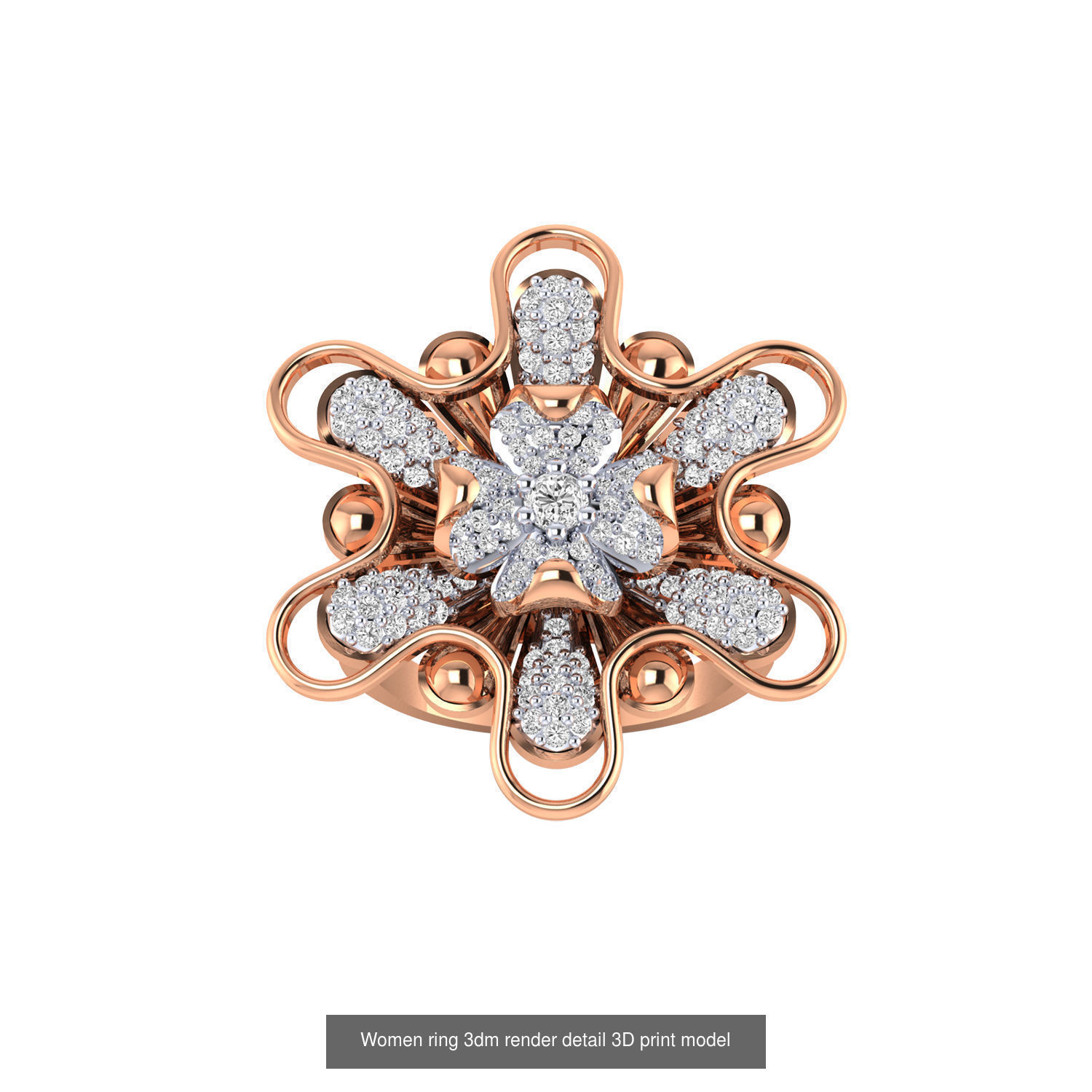 480 Women ring 3dm render 3D print model 3D Model Collection_131
