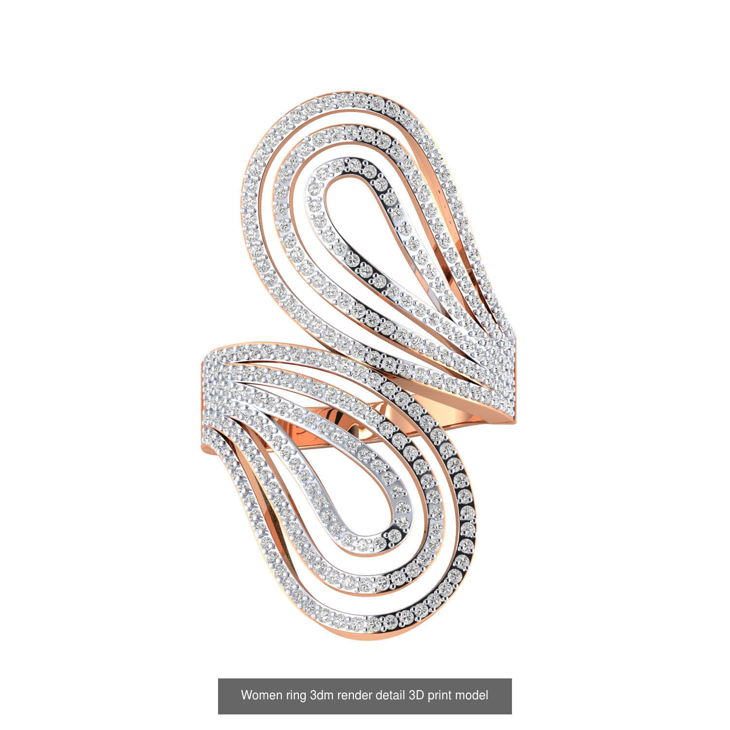 480 Women ring 3dm render 3D print model 3D Model Collection_192
