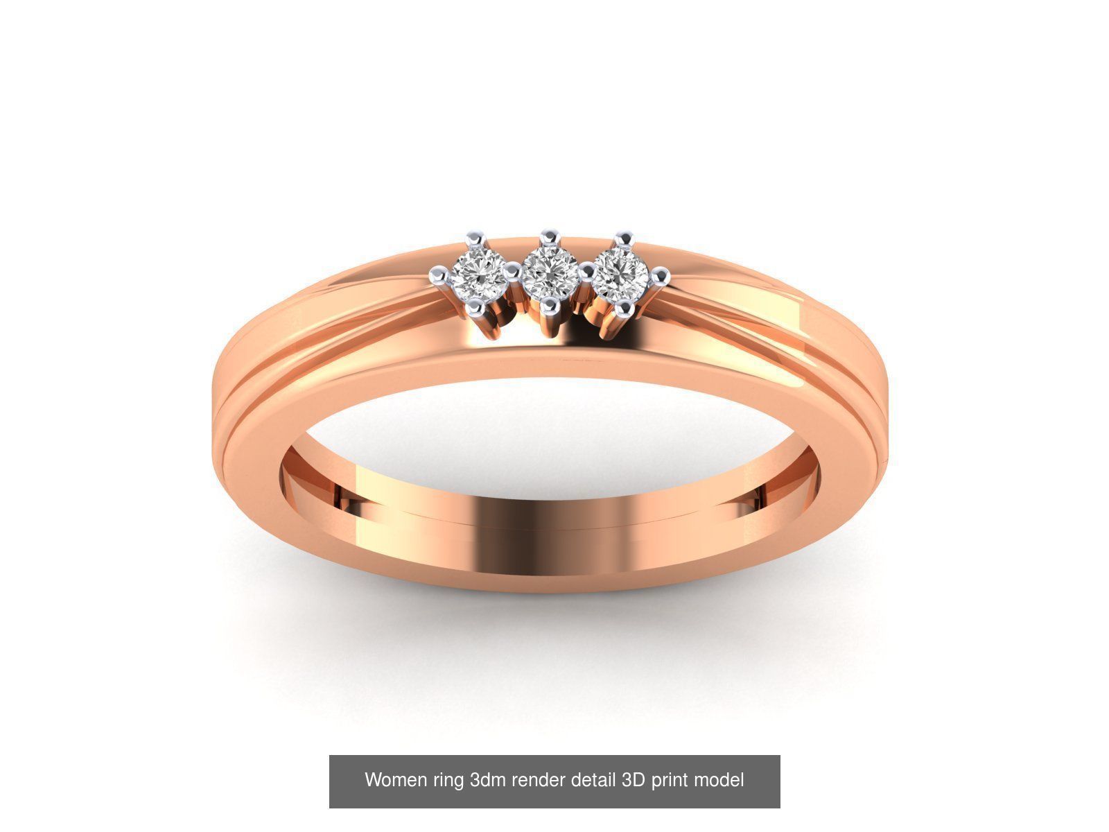 480 Women ring 3dm render 3D print model 3D Model Collection_148