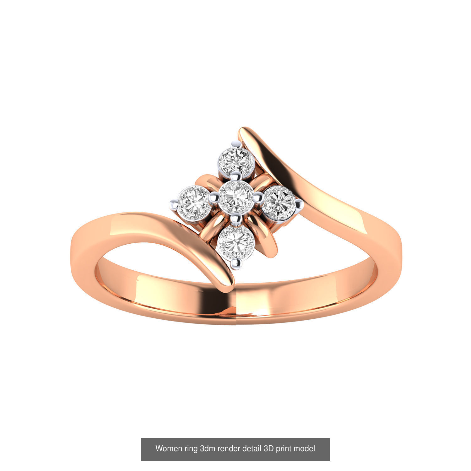 480 Women ring 3dm render 3D print model 3D Model Collection_88