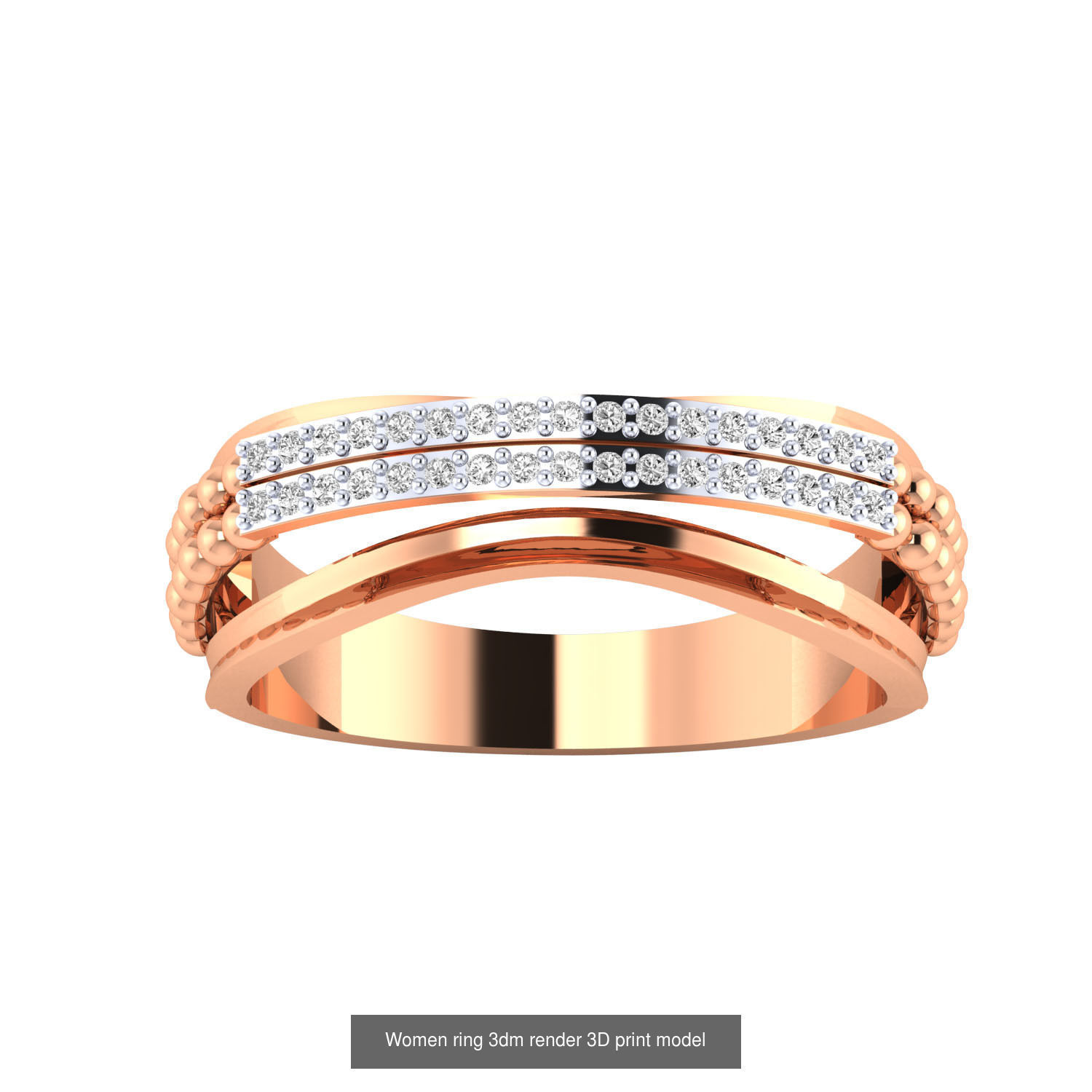 480 Women ring 3dm render 3D print model 3D Model Collection_195