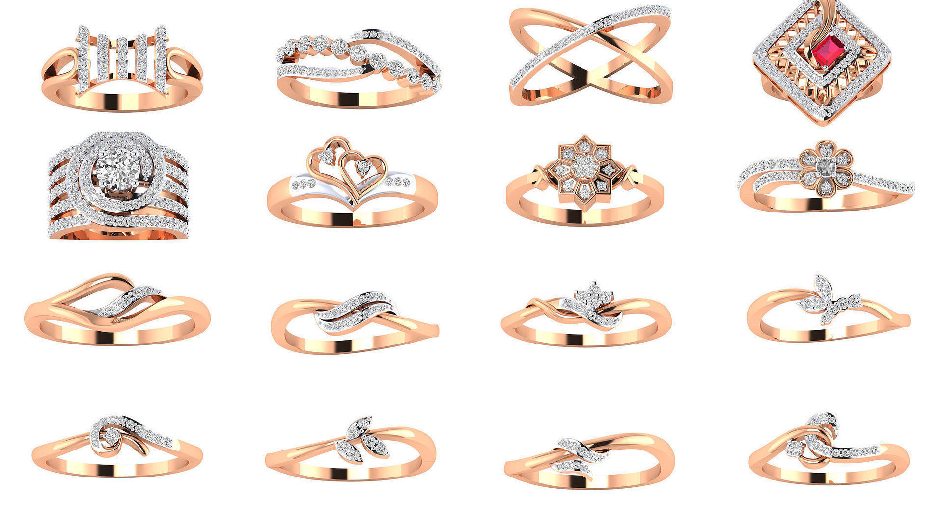 480 Women ring 3dm render 3D print model 3D Model Collection_13