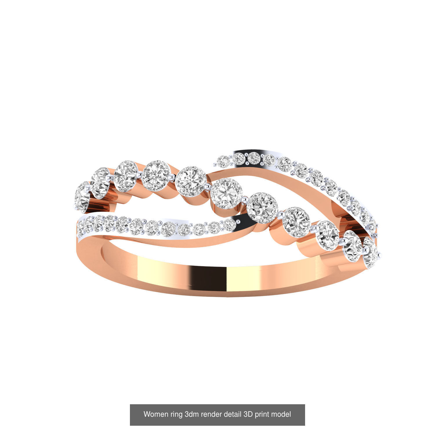 480 Women ring 3dm render 3D print model 3D Model Collection_217