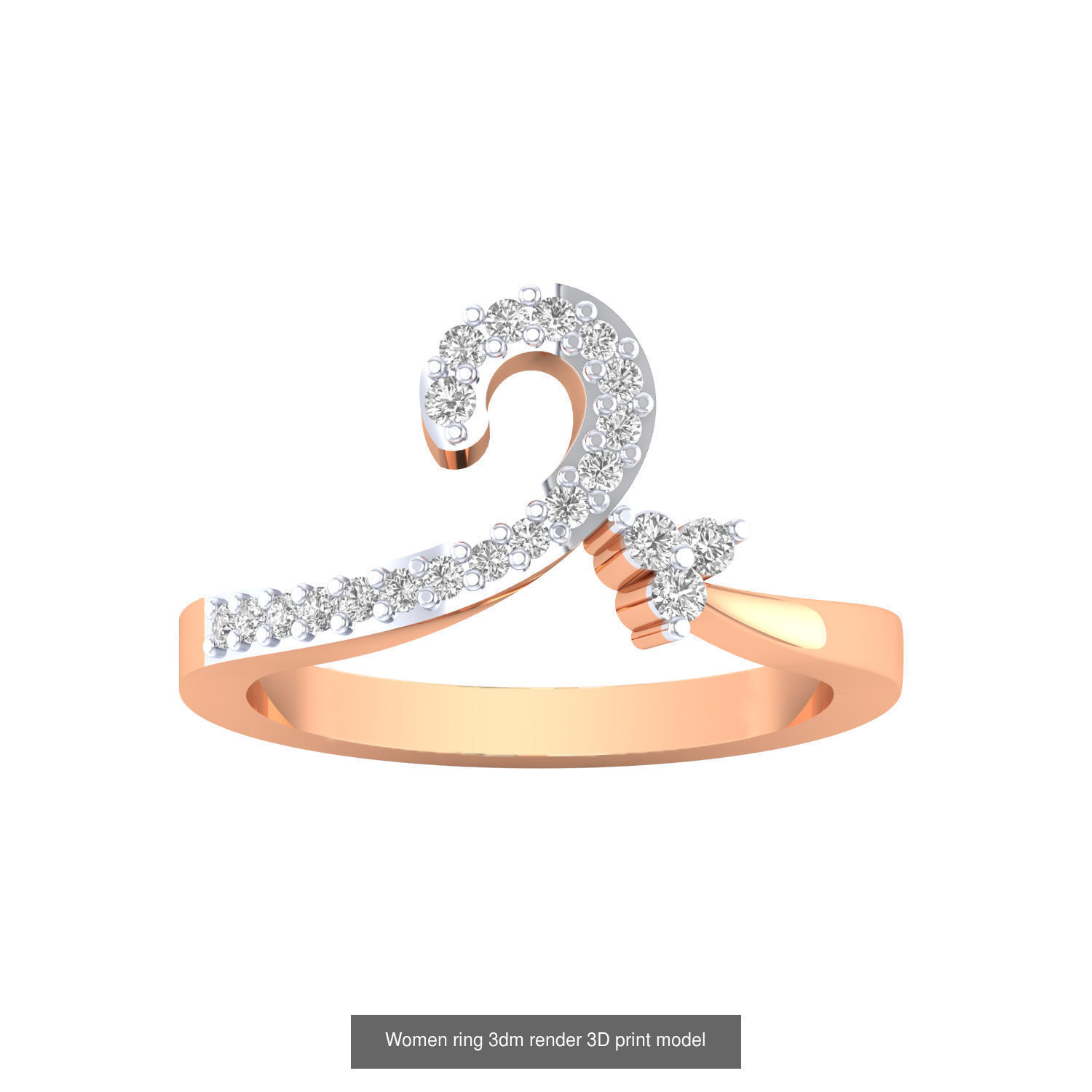 480 Women ring 3dm render 3D print model 3D Model Collection_164