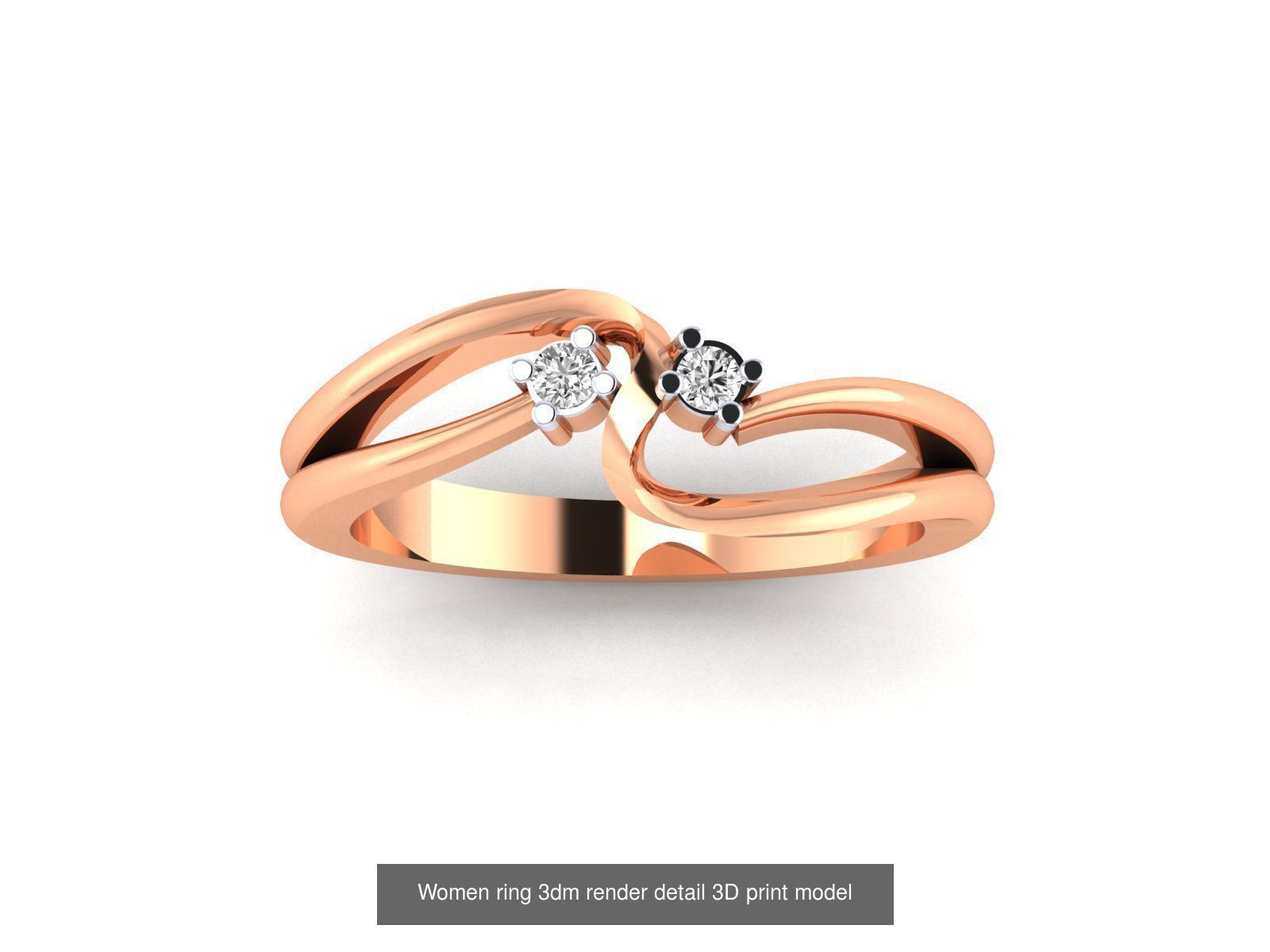 480 Women ring 3dm render 3D print model 3D Model Collection_156
