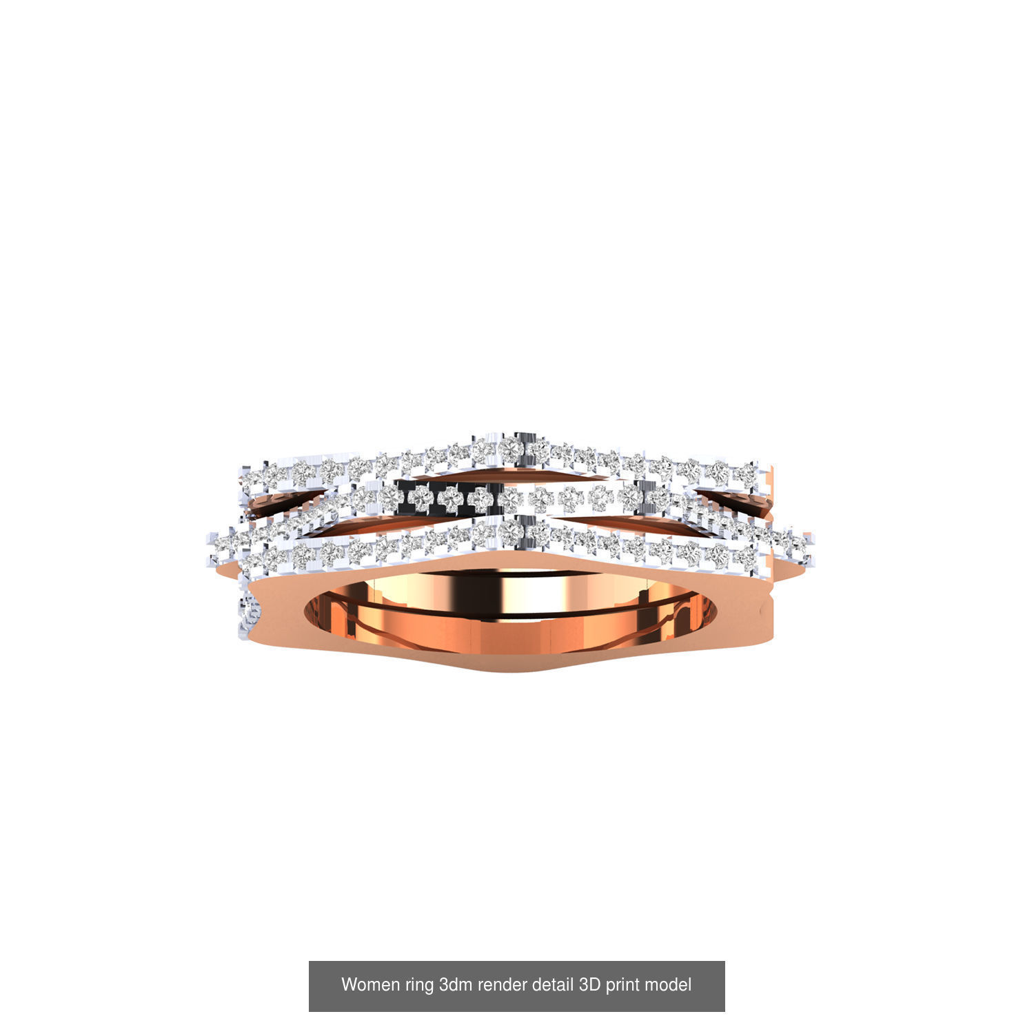 480 Women ring 3dm render 3D print model 3D Model Collection_135