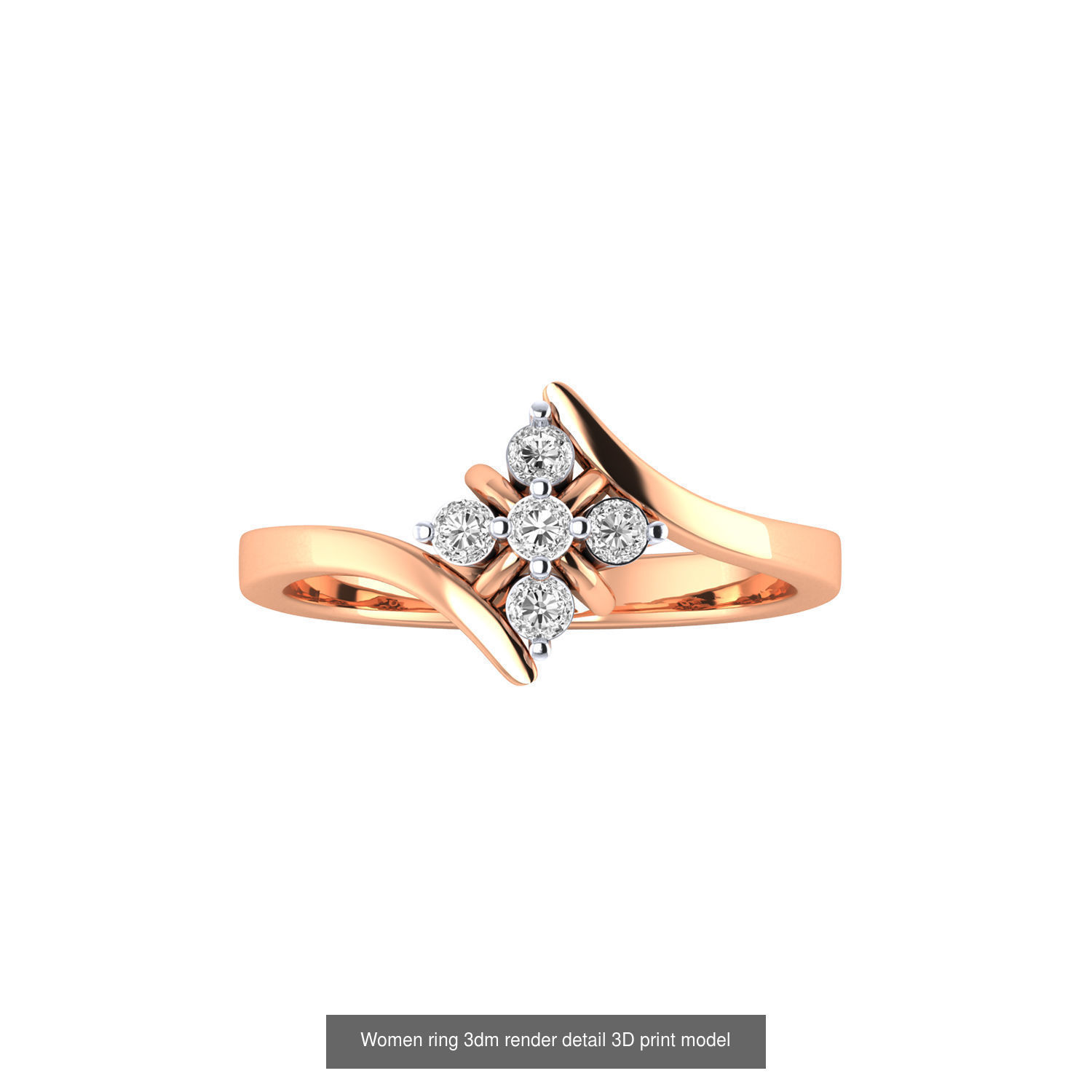 480 Women ring 3dm render 3D print model 3D Model Collection_134