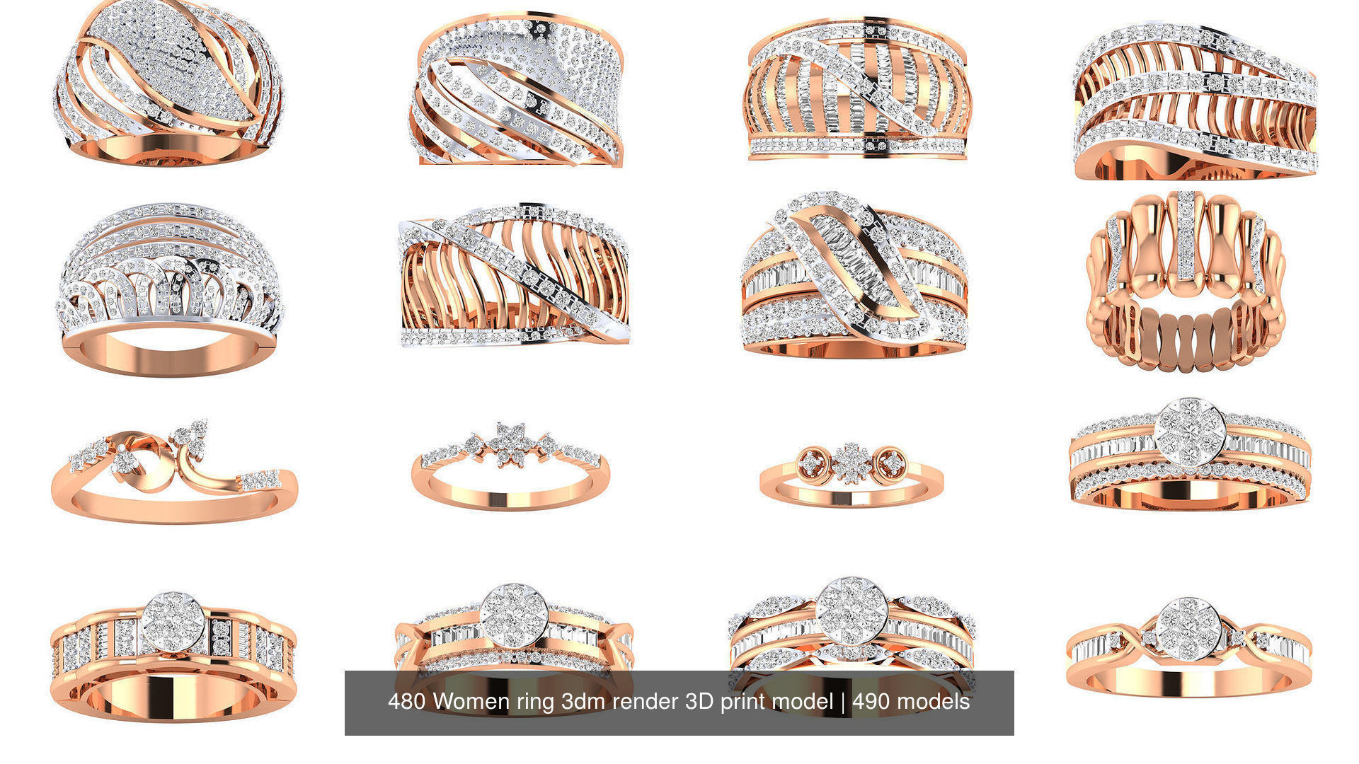 480 Women ring 3dm render 3D print model 3D Model Collection_22