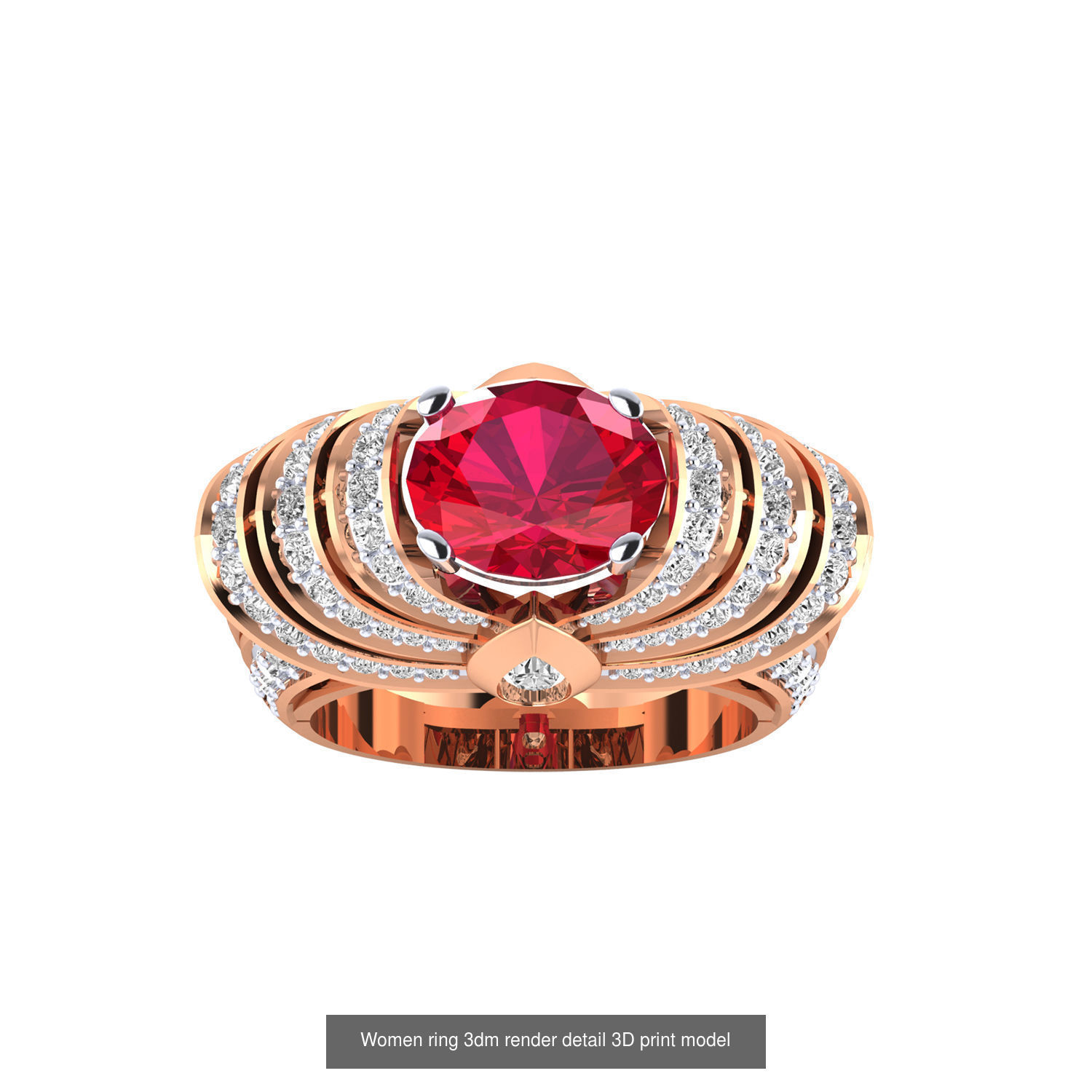 480 Women ring 3dm render 3D print model 3D Model Collection_109