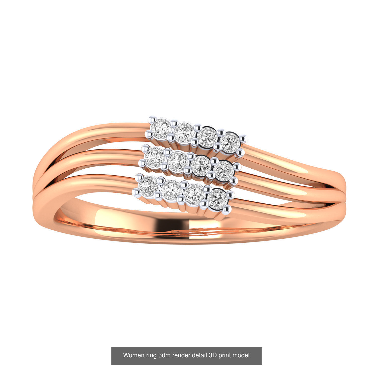 480 Women ring 3dm render 3D print model 3D Model Collection_124
