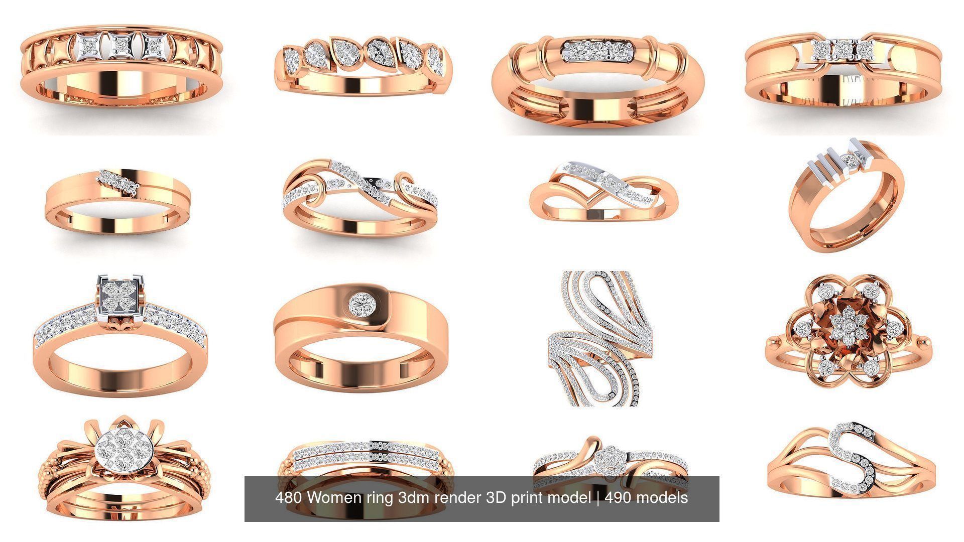 480 Women ring 3dm render 3D print model 3D Model Collection_21