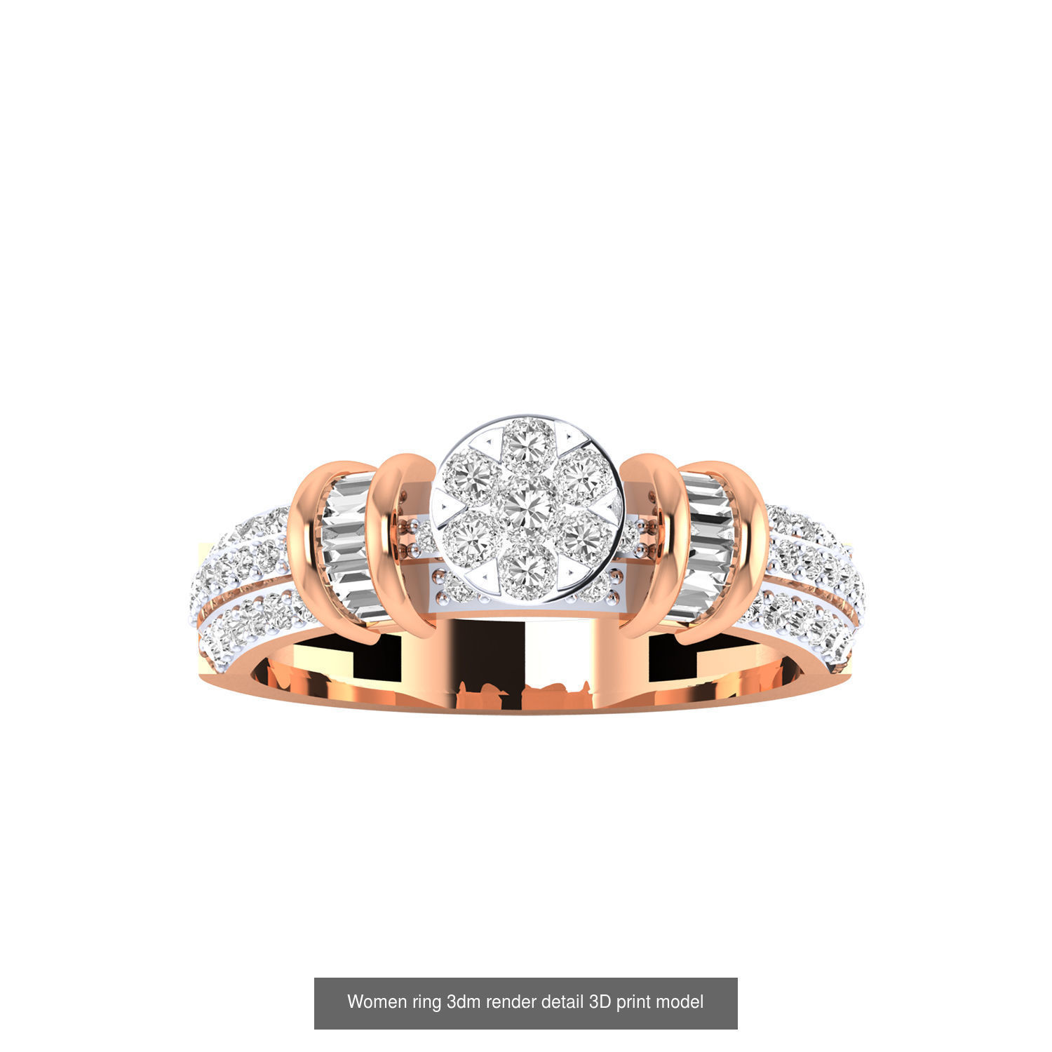 480 Women ring 3dm render 3D print model 3D Model Collection_29