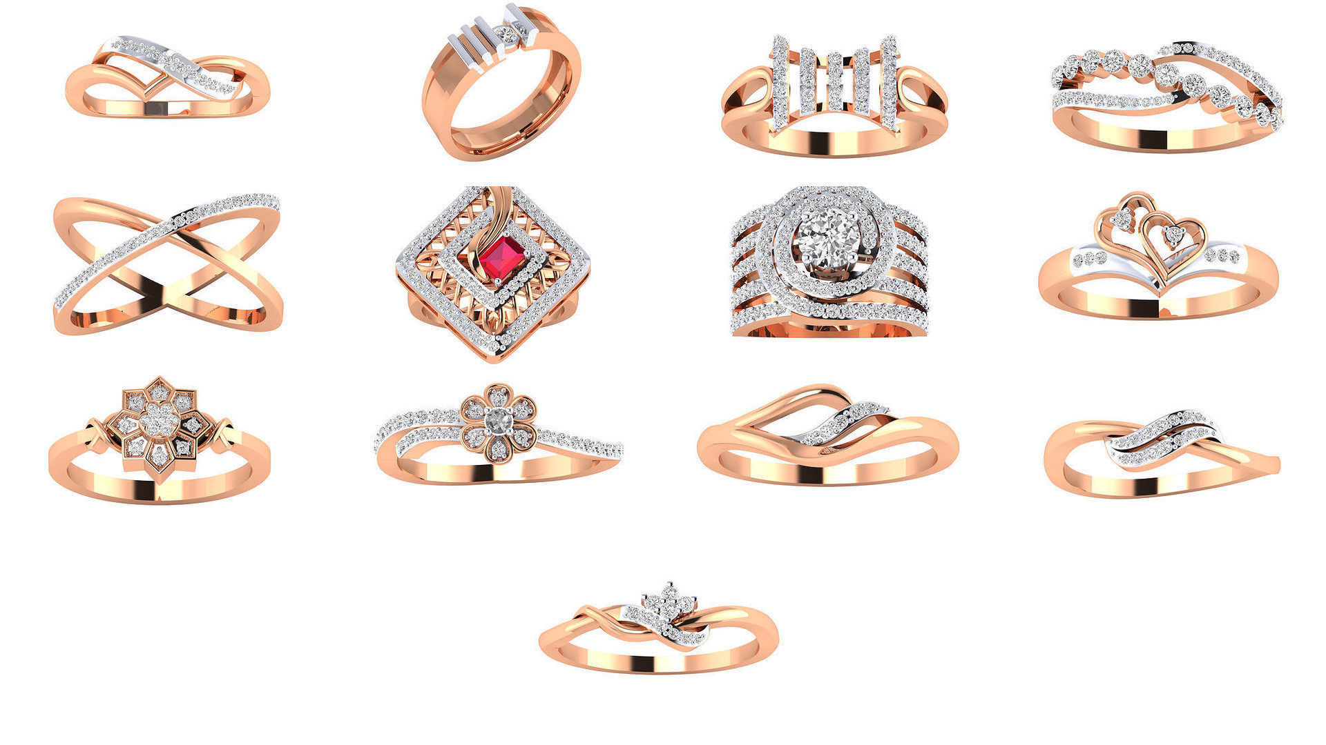 480 Women ring 3dm render 3D print model 3D Model Collection_18