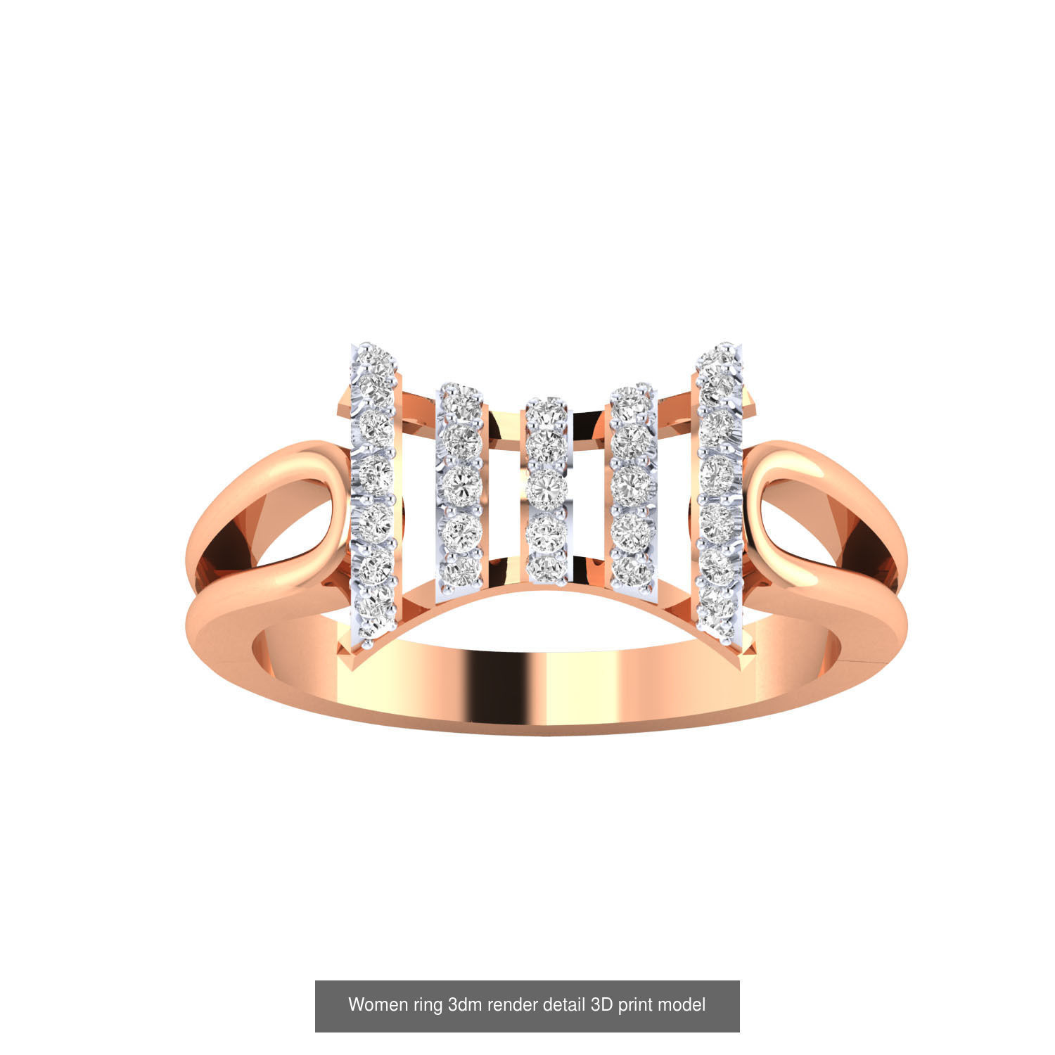 480 Women ring 3dm render 3D print model 3D Model Collection_198