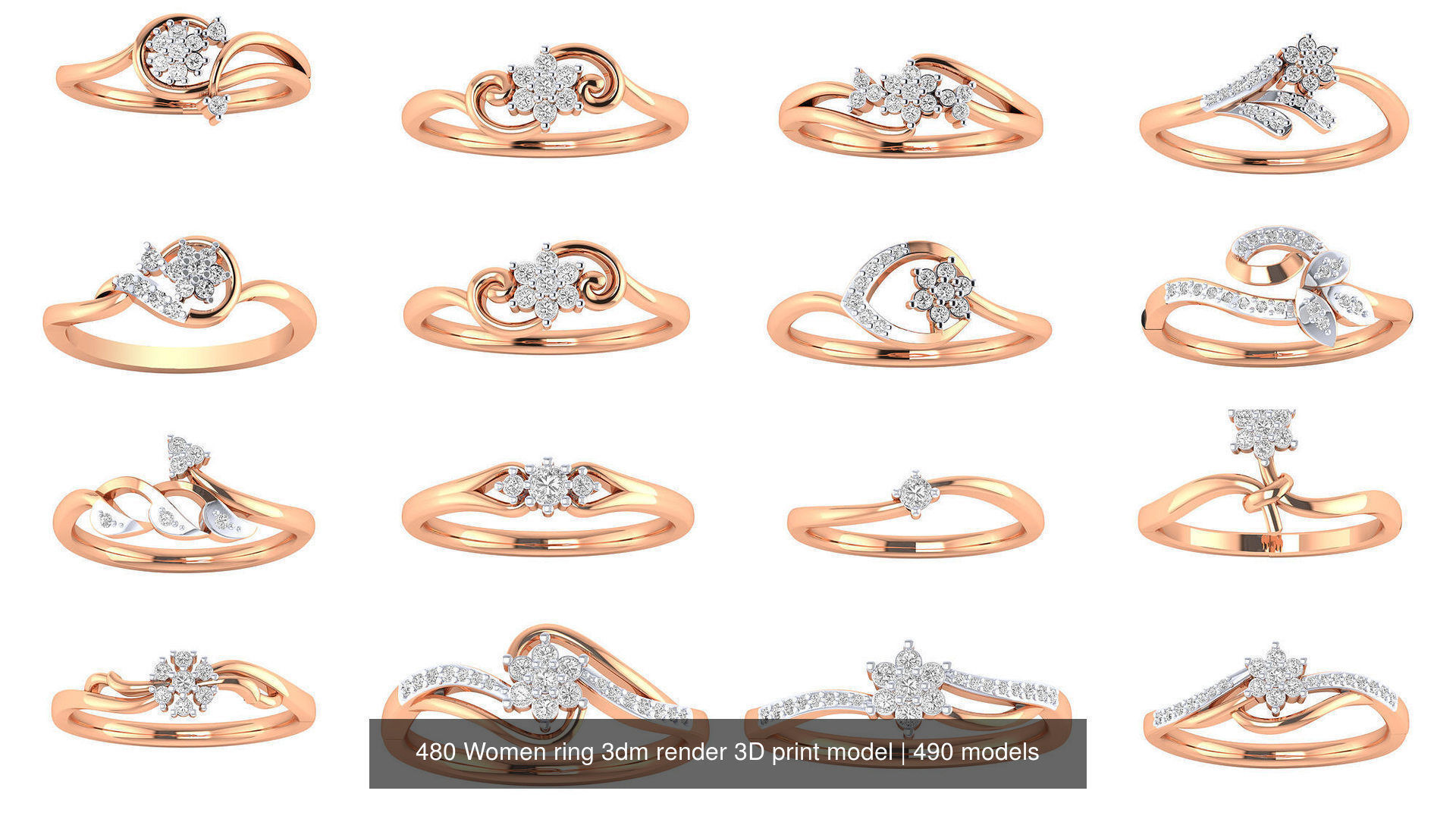 480 Women ring 3dm render 3D print model 3D Model Collection_64