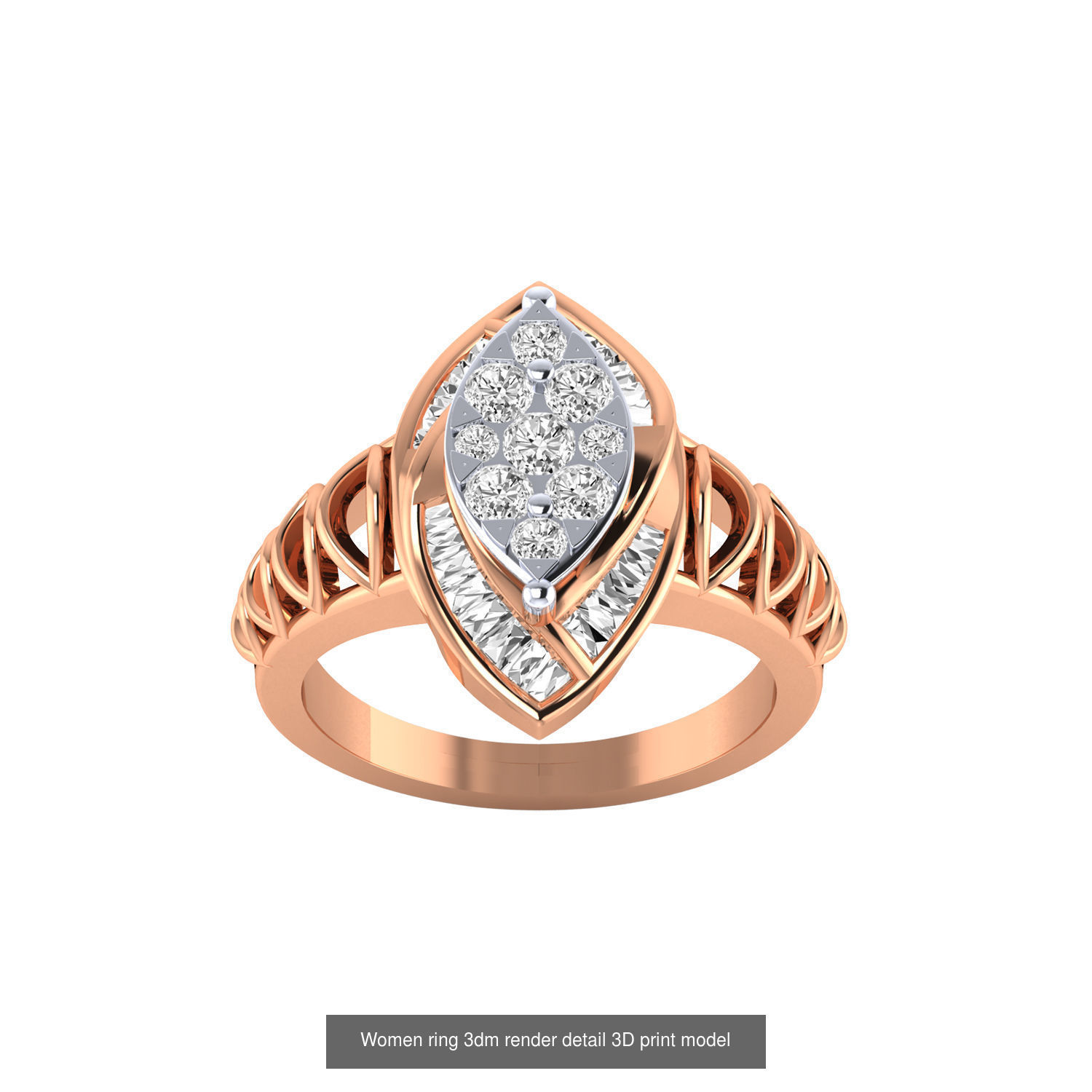 480 Women ring 3dm render 3D print model 3D Model Collection_76