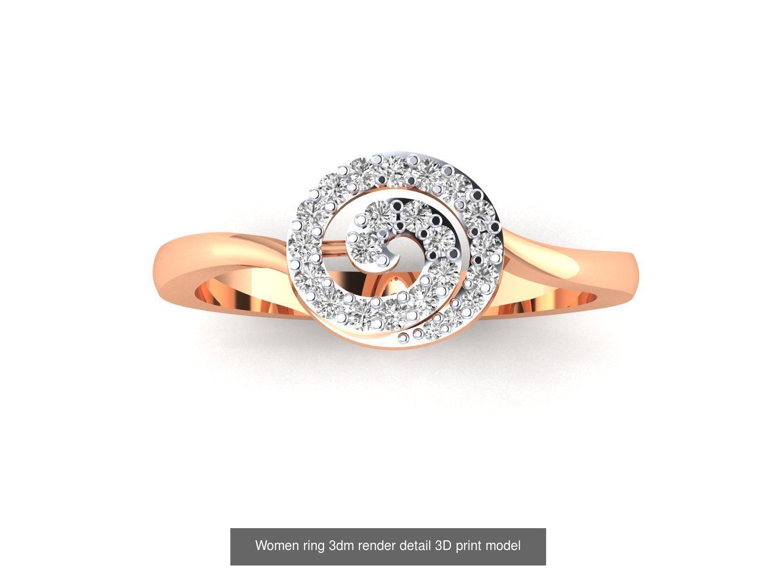 480 Women ring 3dm render 3D print model 3D Model Collection_158