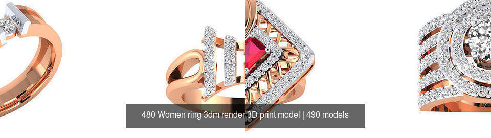 480 Women ring 3dm render 3D print model 3D Model Collection_12