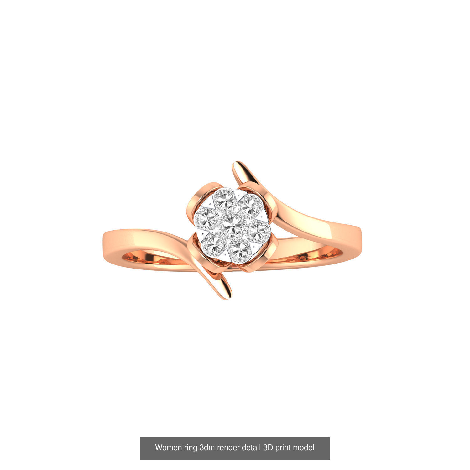 480 Women ring 3dm render 3D print model 3D Model Collection_133