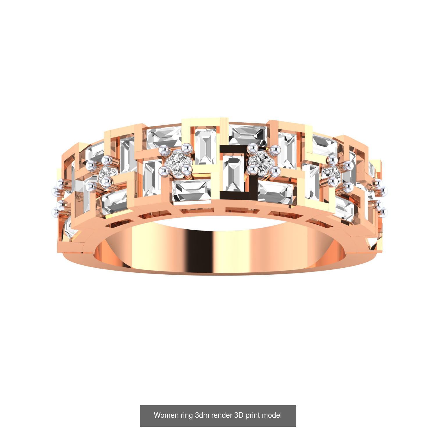 480 Women ring 3dm render 3D print model 3D Model Collection_236