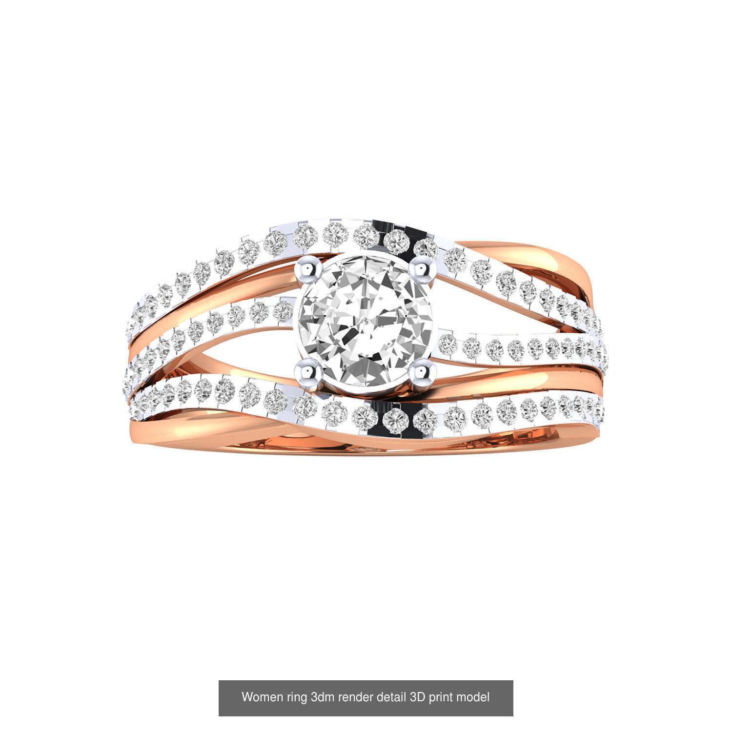 480 Women ring 3dm render 3D print model 3D Model Collection_47