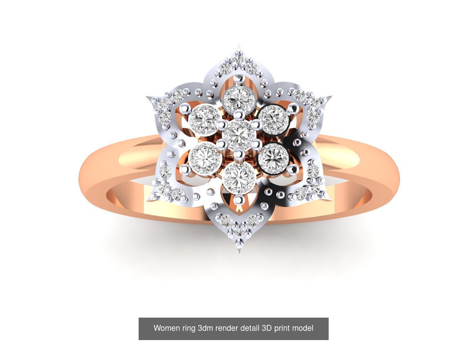 480 Women ring 3dm render 3D print model 3D Model Collection_151