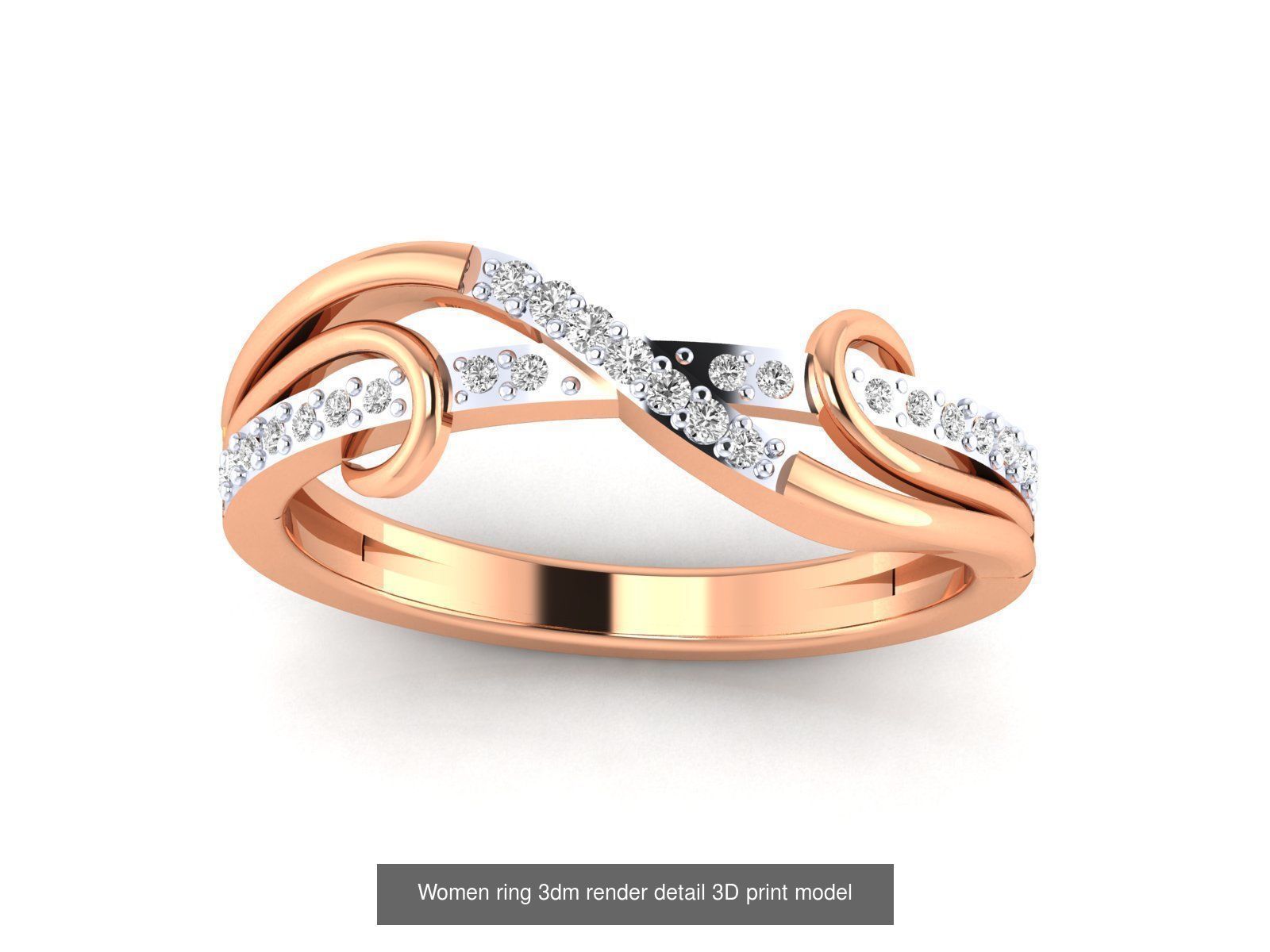 480 Women ring 3dm render 3D print model 3D Model Collection_187