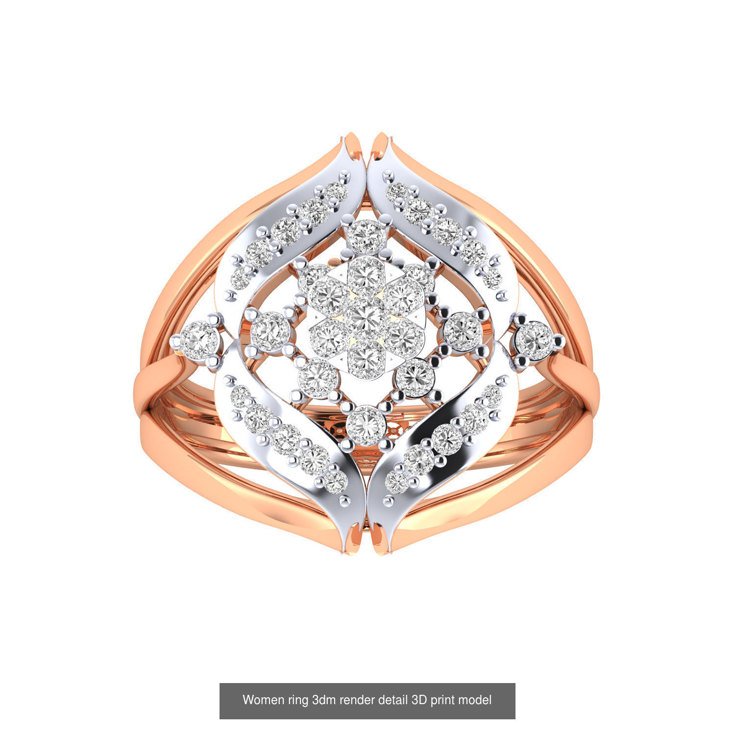 480 Women ring 3dm render 3D print model 3D Model Collection_119