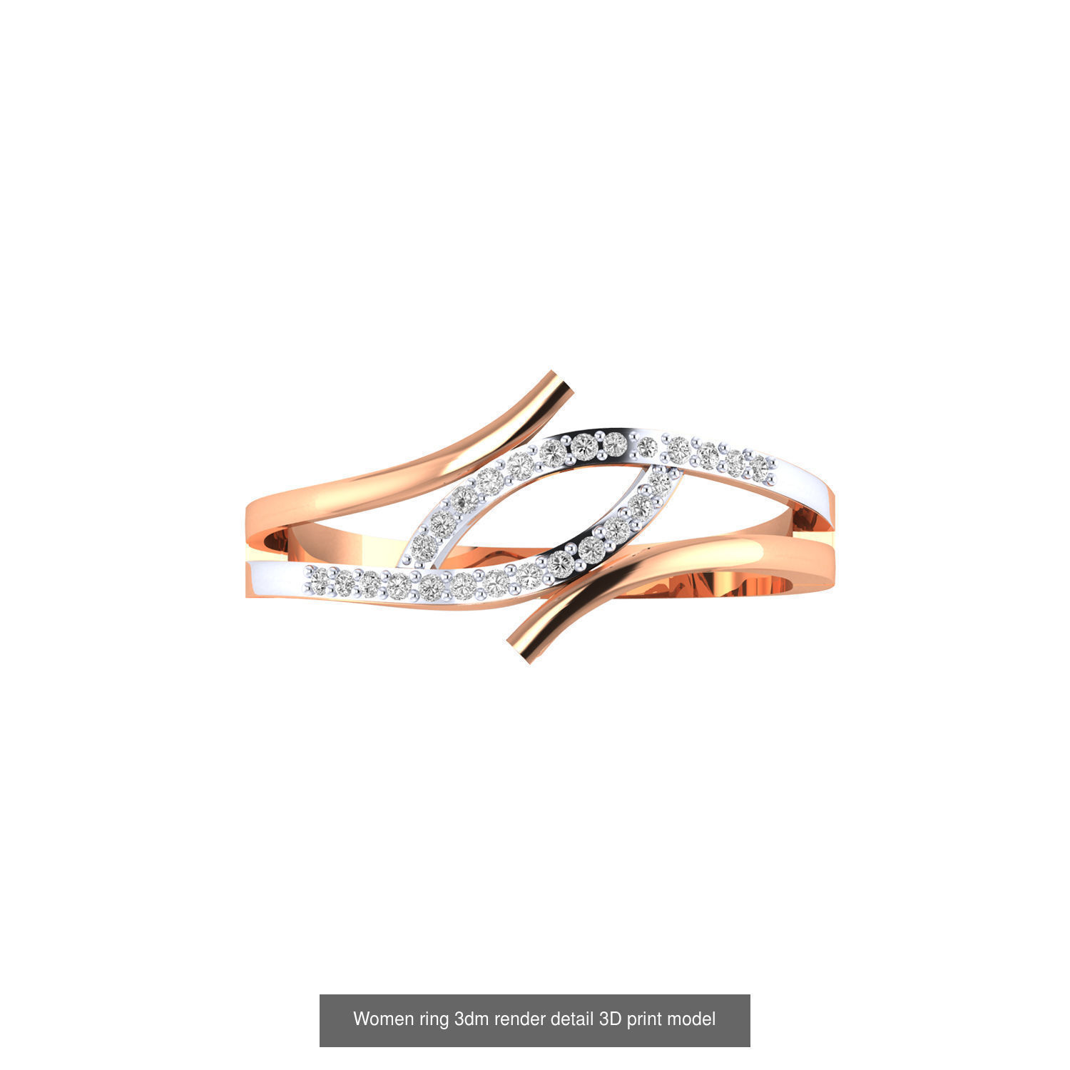 480 Women ring 3dm render 3D print model 3D Model Collection_132