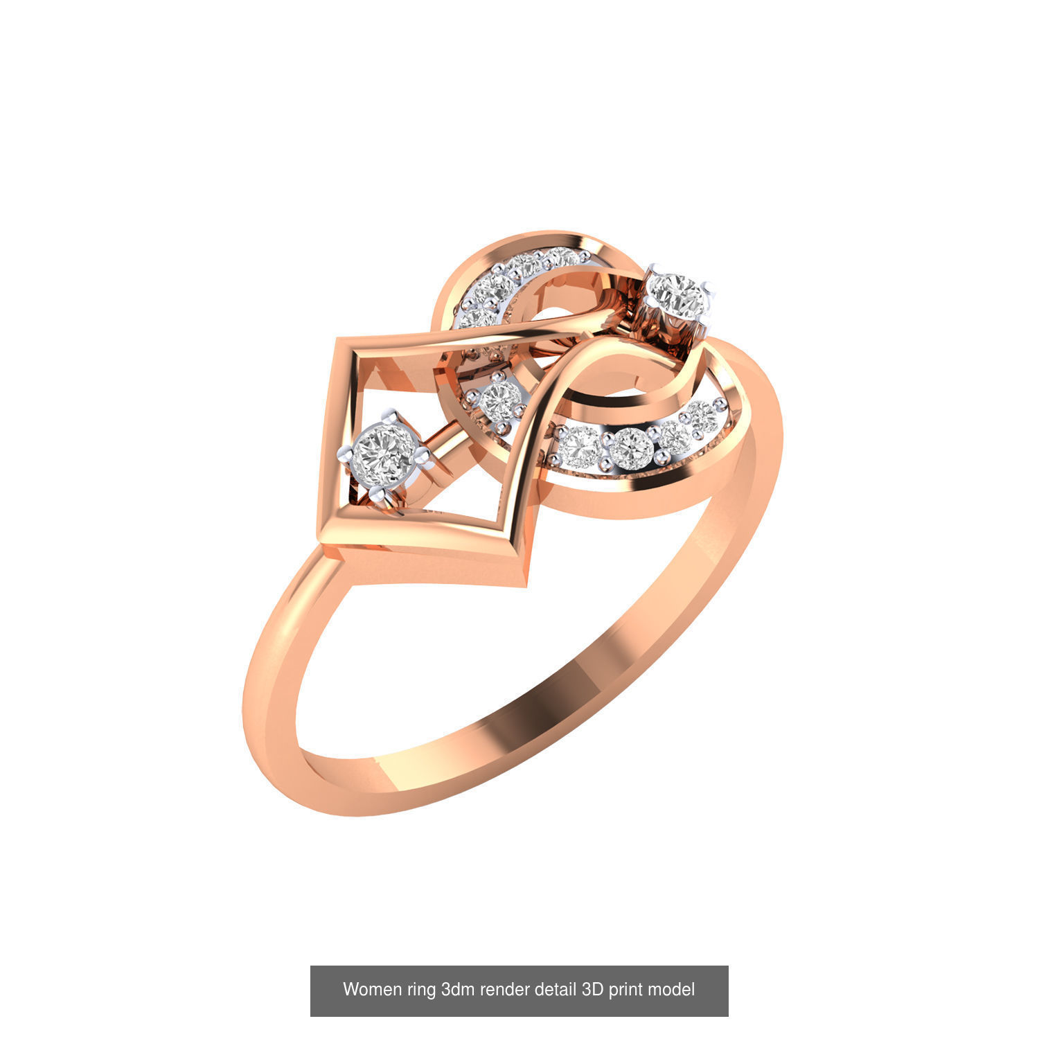 480 Women ring 3dm render 3D print model 3D Model Collection_139