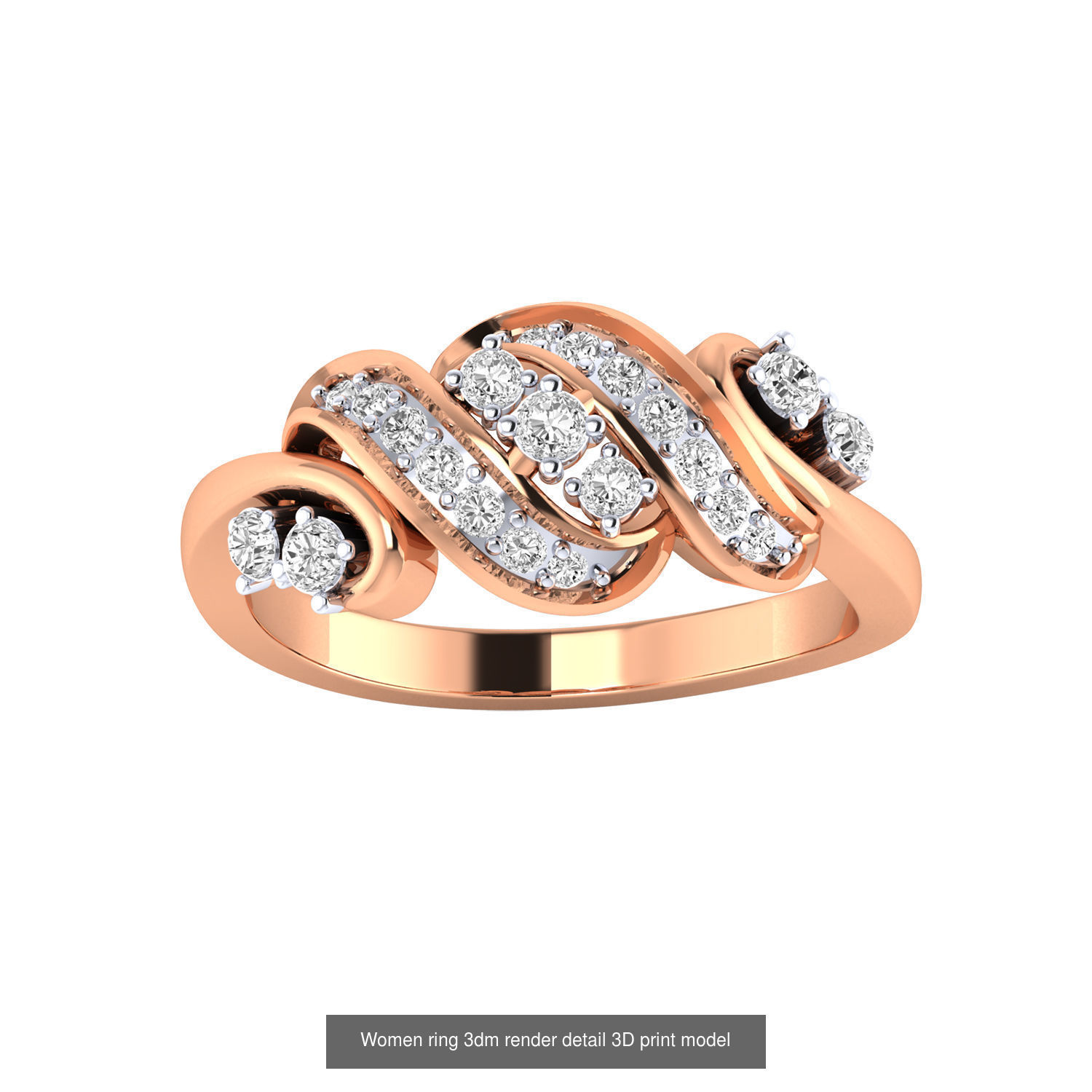 480 Women ring 3dm render 3D print model 3D Model Collection_81